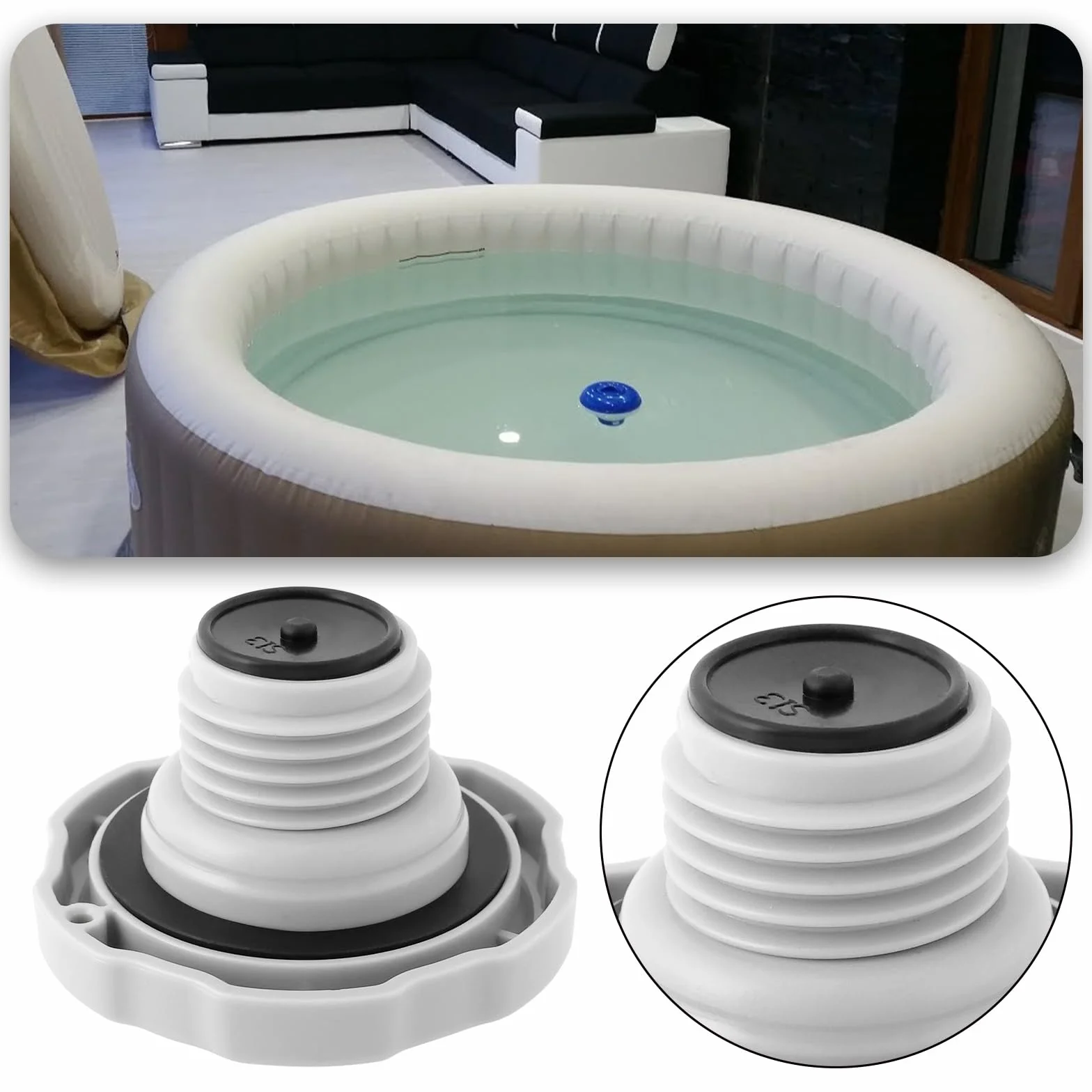 Bouchon de valve gonflable en spirale P05767 pour Lay-Z-Spa Whirlpool