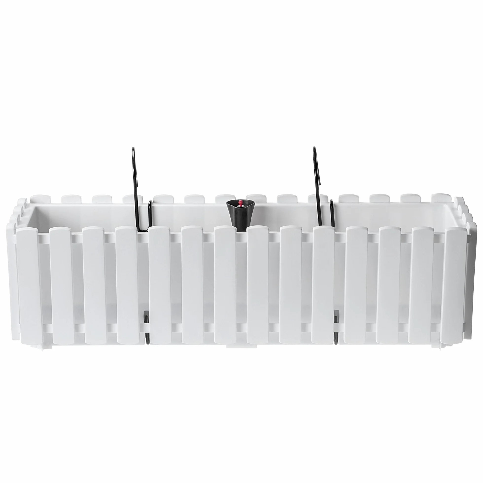 KADAX Jardinière de Balcon 60 cm – Pot de Fleurs en Plastique Aspect Lattes, Blanc