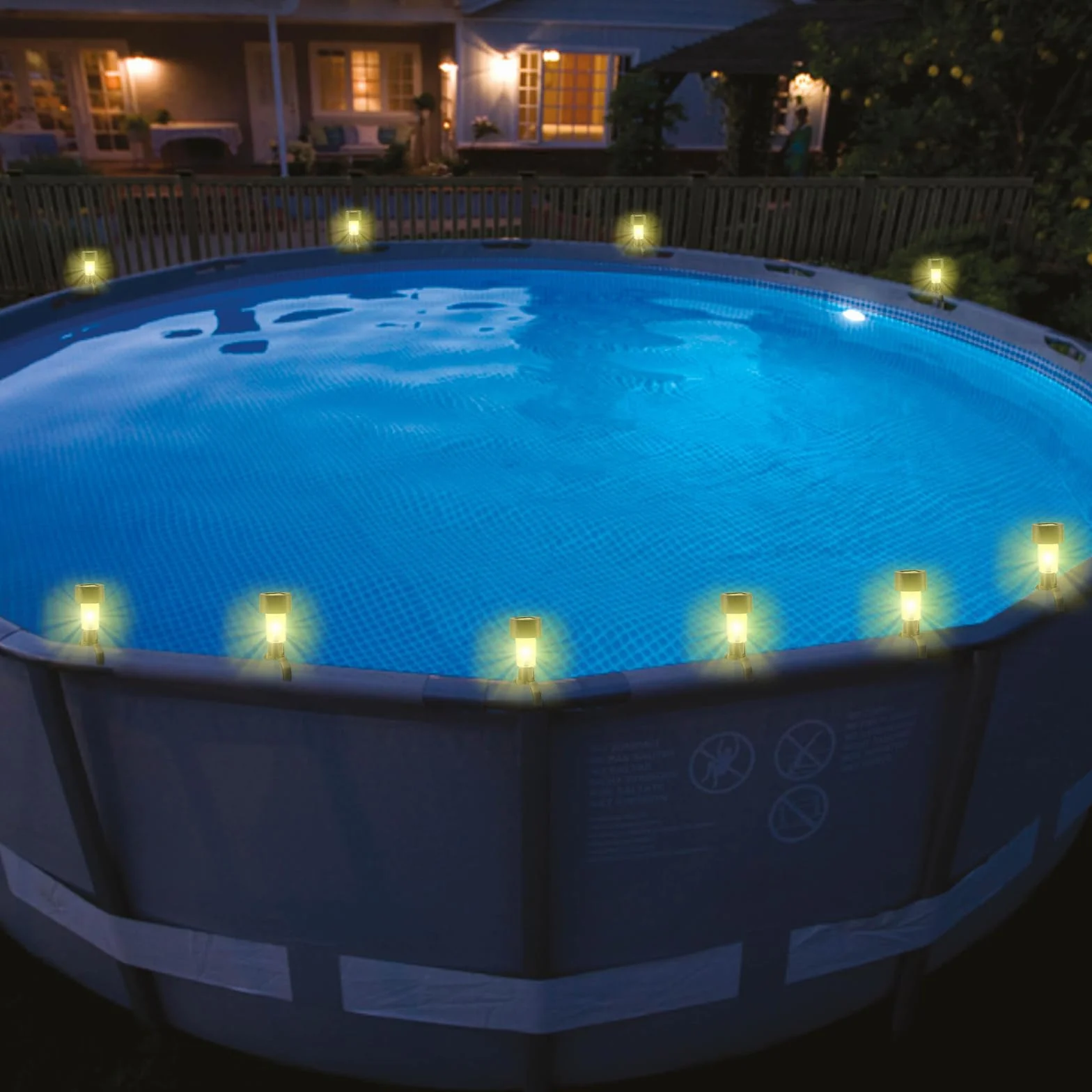 BORDEAG Lot de 10 Lampes Solaires Étanches de Piscine, Éclairage pour Clôture et Bassin