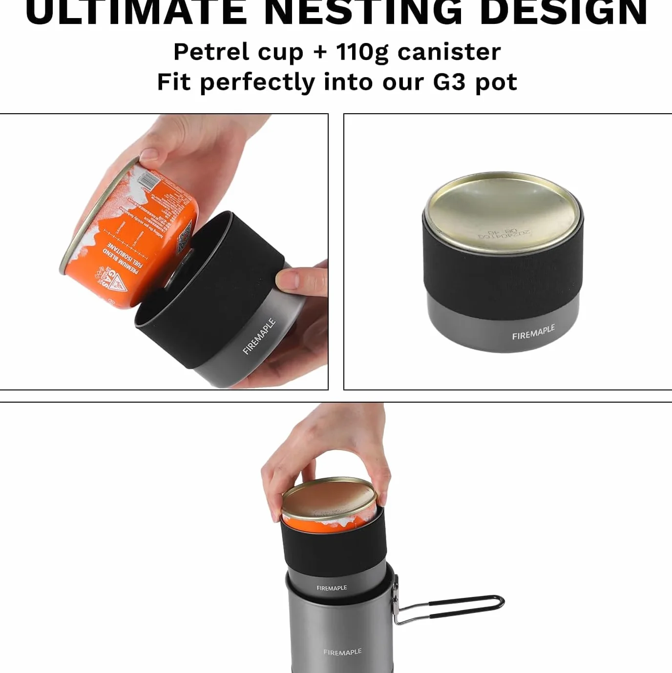Fire-Maple Petrel Gobelet Ultraléger 300 ml en Aluminium avec Housse en Néoprène – Compatible avec le Casserole Petrel G3 et le Système Quickboil Pro