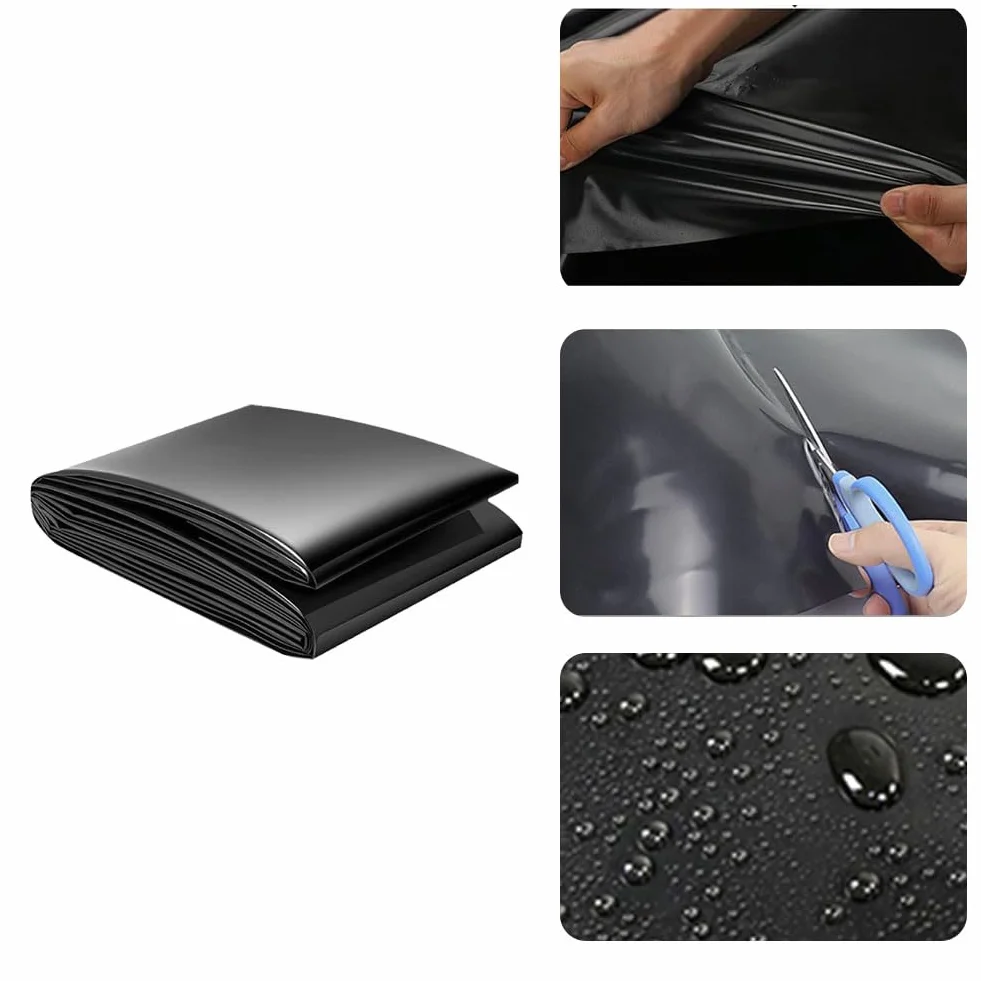 Bâche Bassin Extérieur Résistant UV Déchirures Flexible Durable 1.2x2m 0.2mm