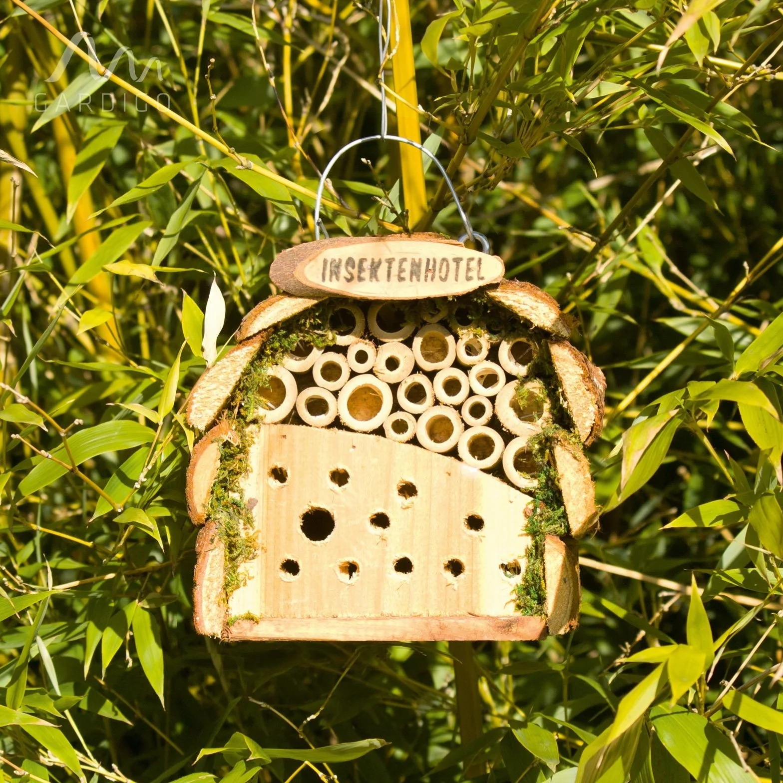 GARDIGO Hôtel à Insectes en Bois et Bambou Refuge Naturel pour Coccinelles Abeilles Abri Suspendu Jardin