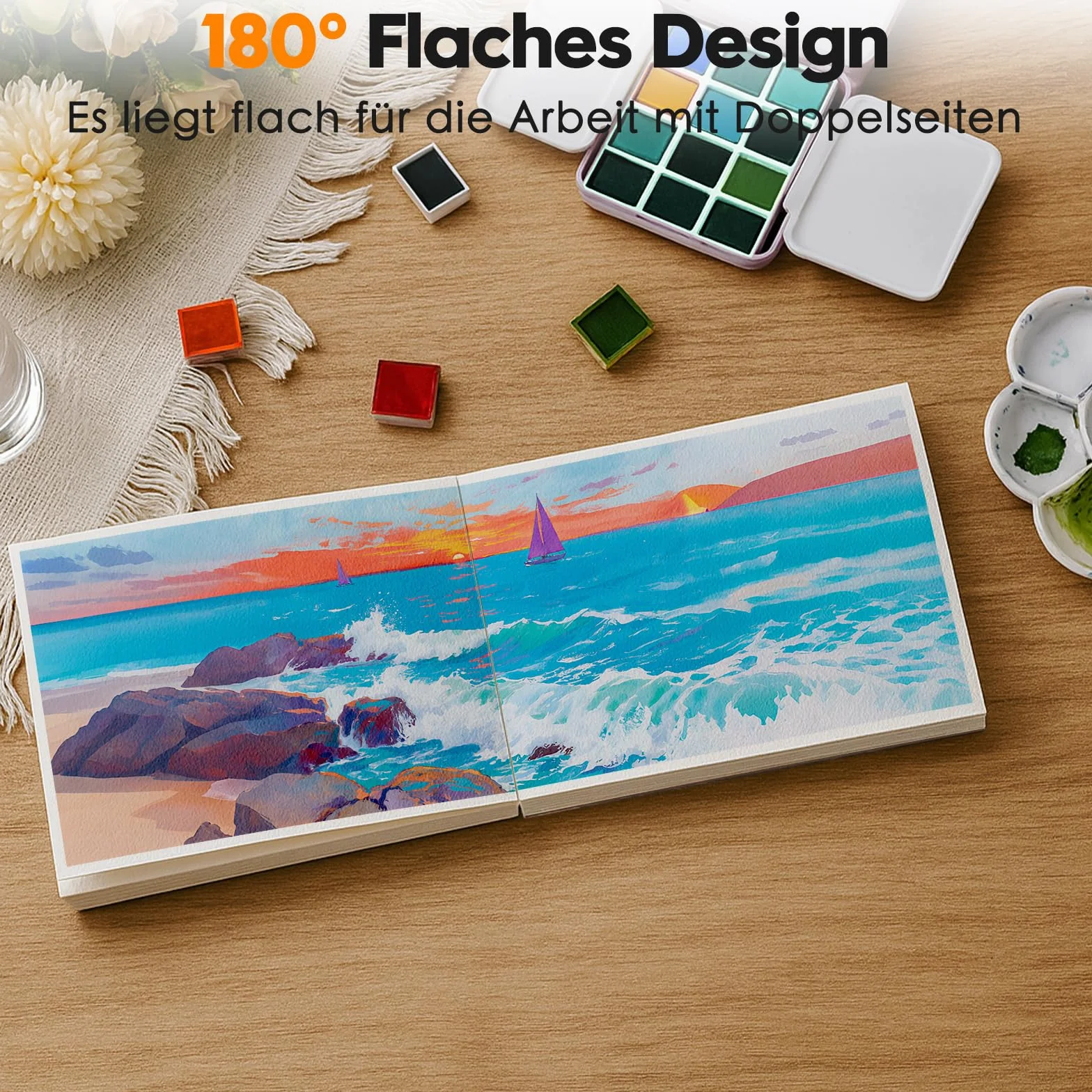 KOVIEDE Papier aquarelle A6 300 g/m² 100% coton Lot de 60 feuilles Carnet de croquis aquarelle