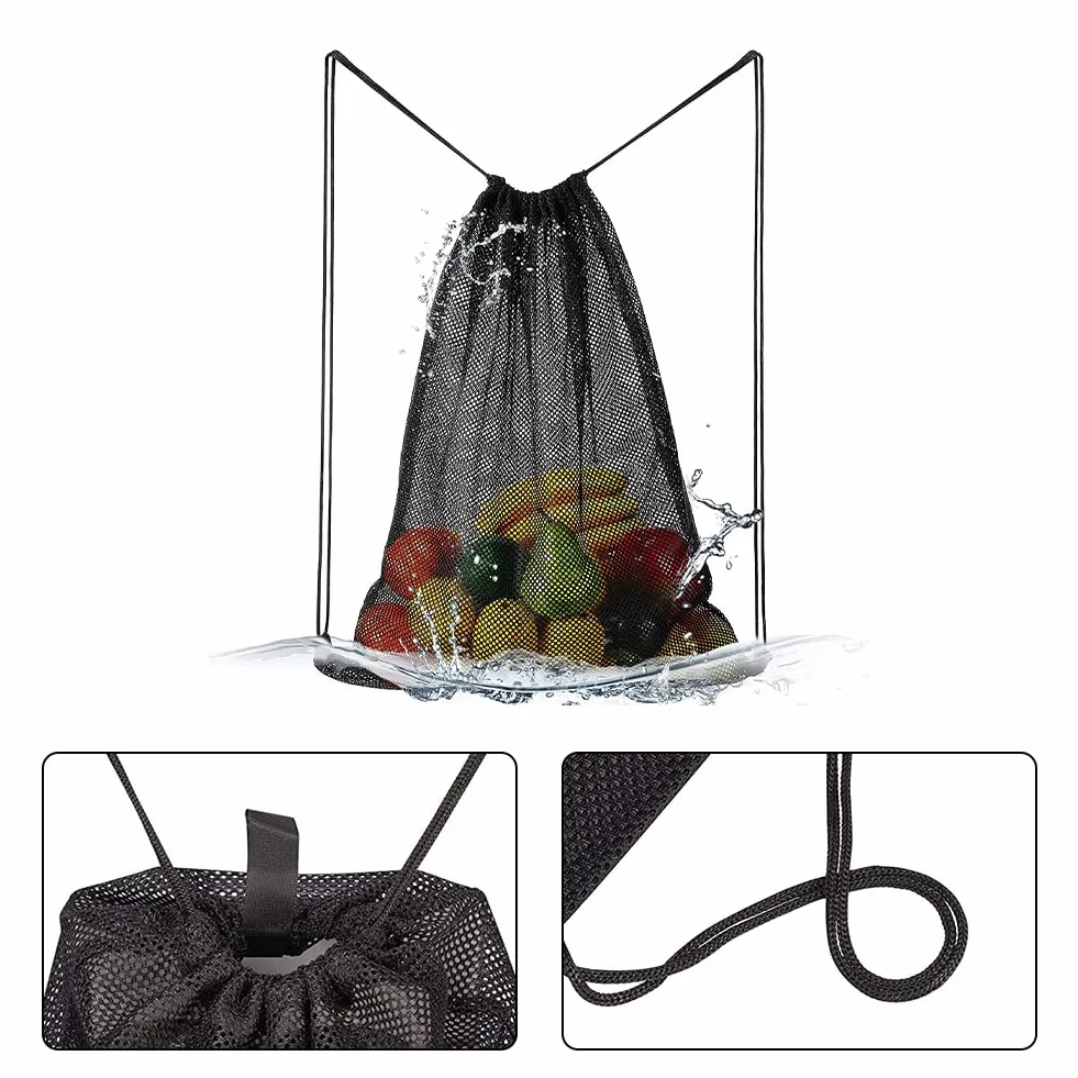 Helweet Sac à dos en Maille, Sac de plage en Maille, Sac Filet en Nylon, Sac à Dos à Cordon, Sac à Dos Plage, Sacs à Cordons Réglable, pour la natation, la plongée, le voyage, la salle de sport