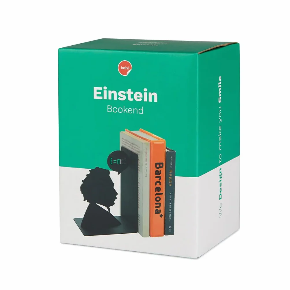 Balvi Serre-Livres Einstein Noir décoratif Contours emblématiques d'Alb