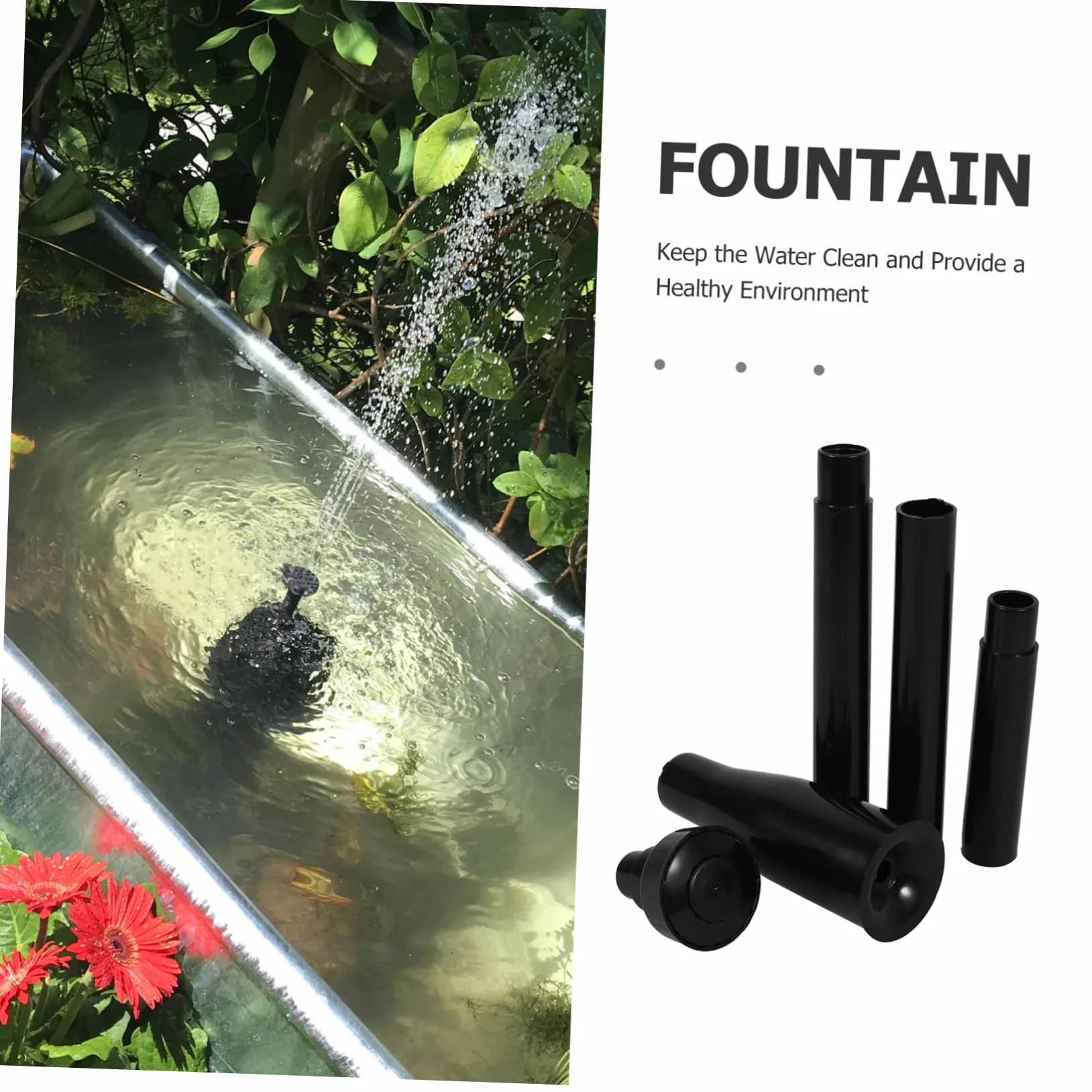 BESPORTBLE Kit Fontaine pour Étangs et Aquariums Accessoires de Fontaine Petit Étang Design ABS
