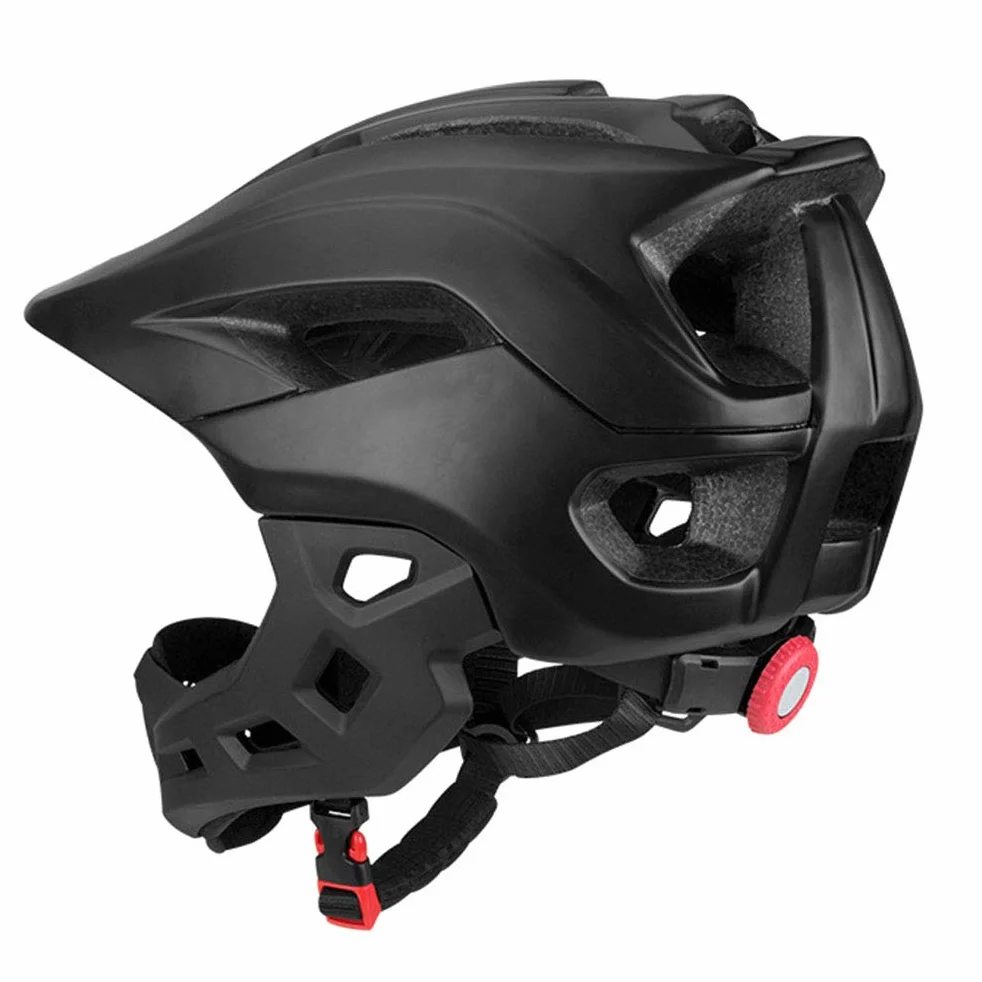 Casque Intégral VTT Adulte Casque Intégral Jeunesse Hors Route Moto Casque,MTB VTT BMX Moto Cross Accident Casque Unisexe Noir