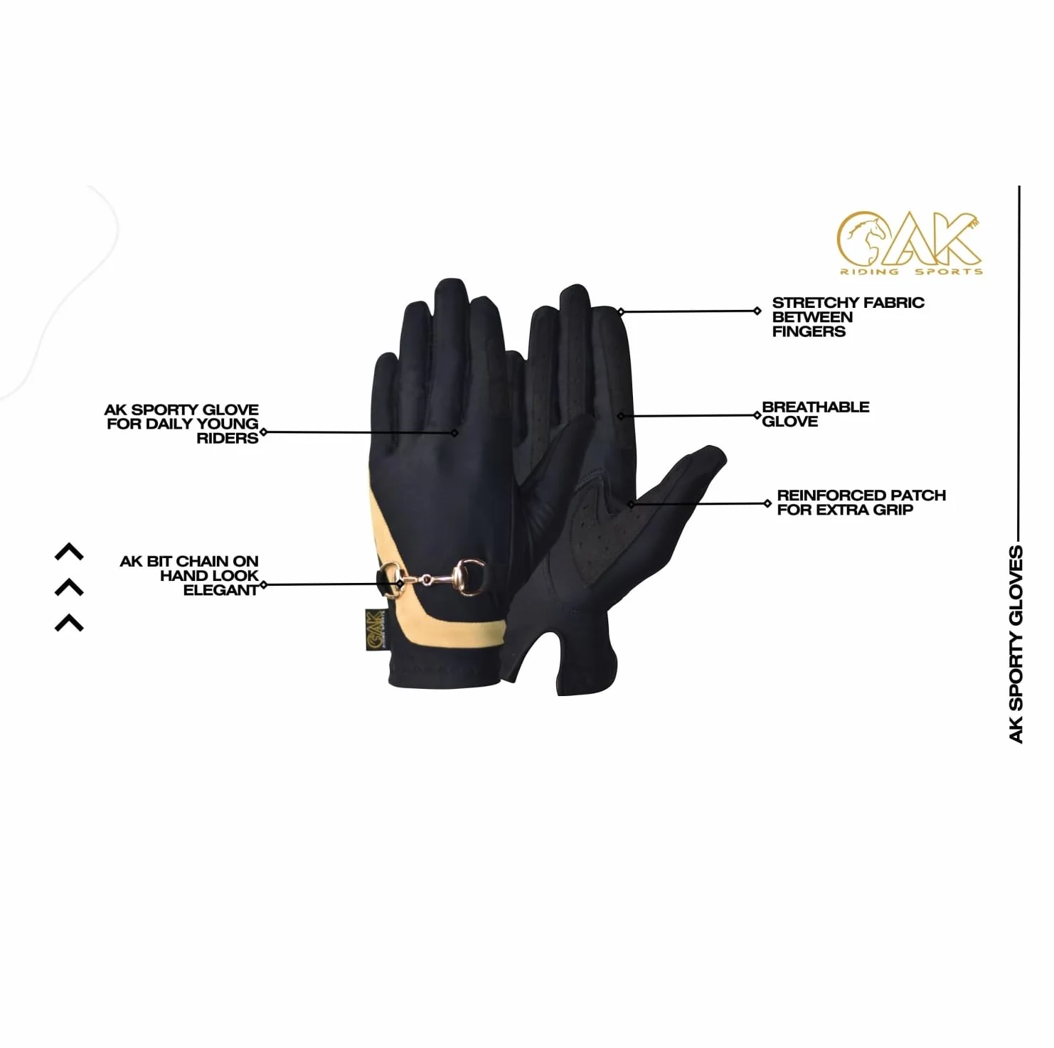 AK Gants d'équitation Gants d'équitation pour Femme avec chaîne d'embouts Gants de Course Horse Riding Gloves AKRS-6119
