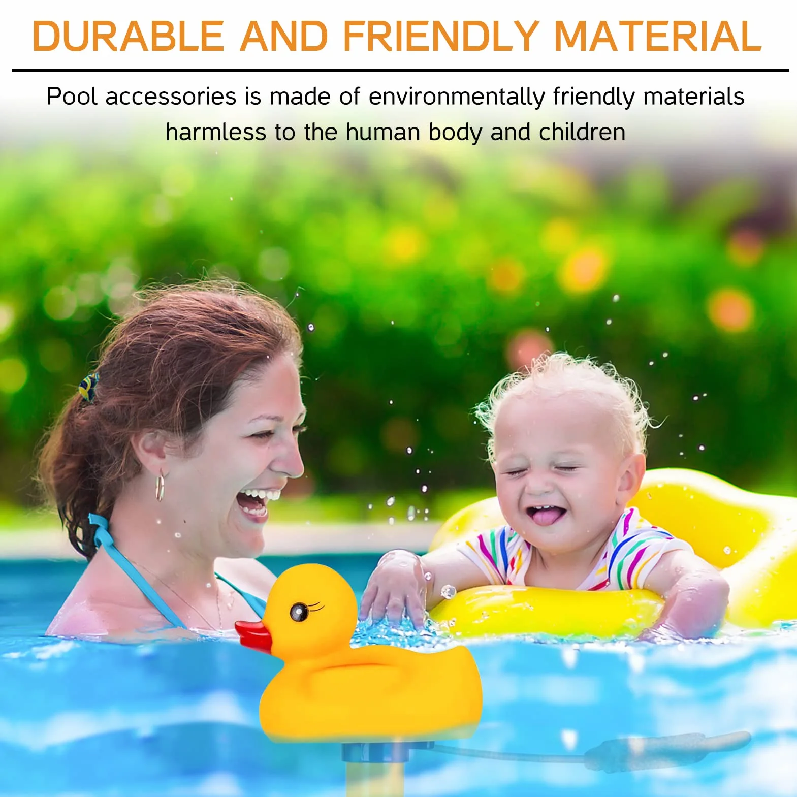 Thermomètre flottant pour piscine et aquarium, intérieur et extérieur, avec cordon