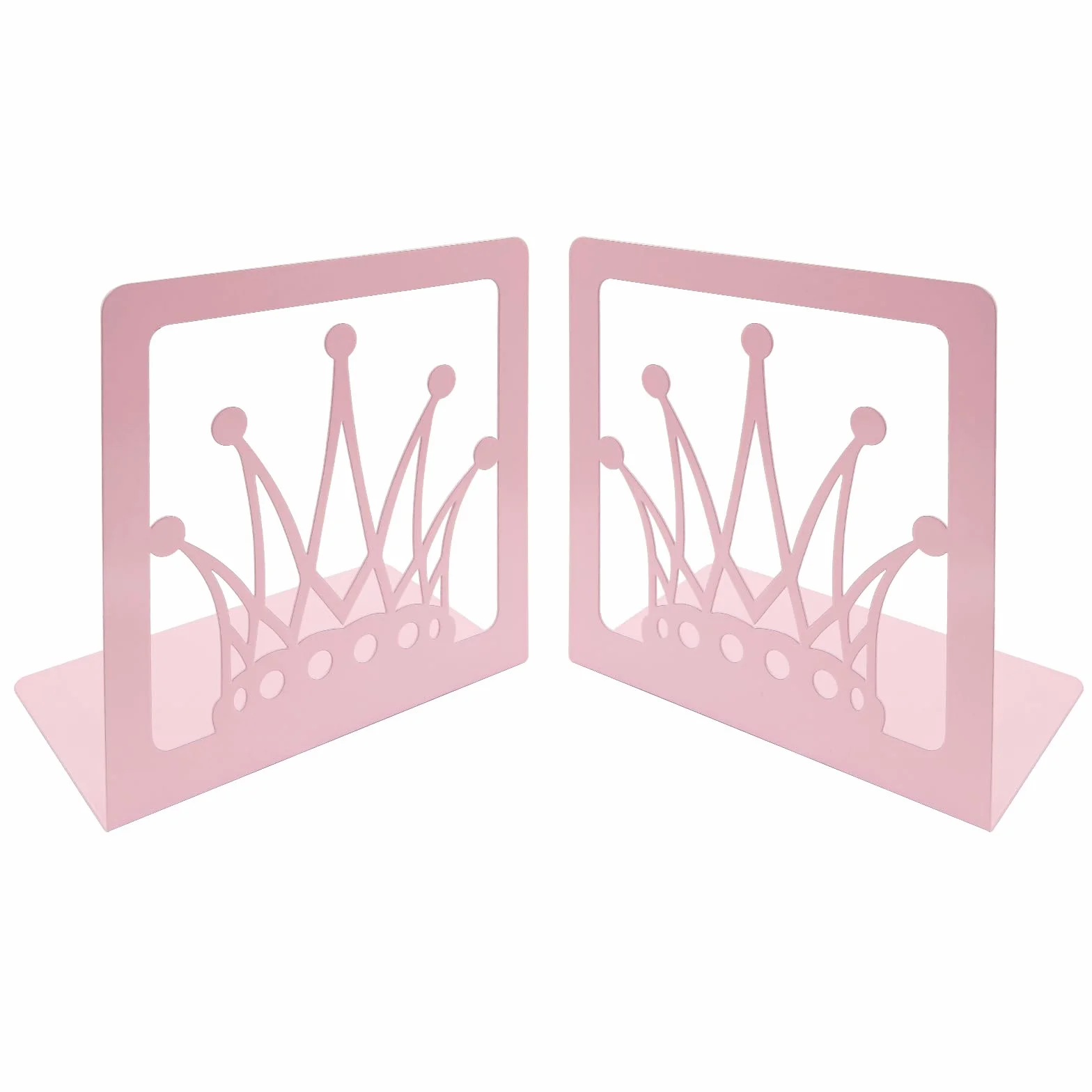 Serre-livres en forme de couronne rose métal creux support bureau bibliothèque