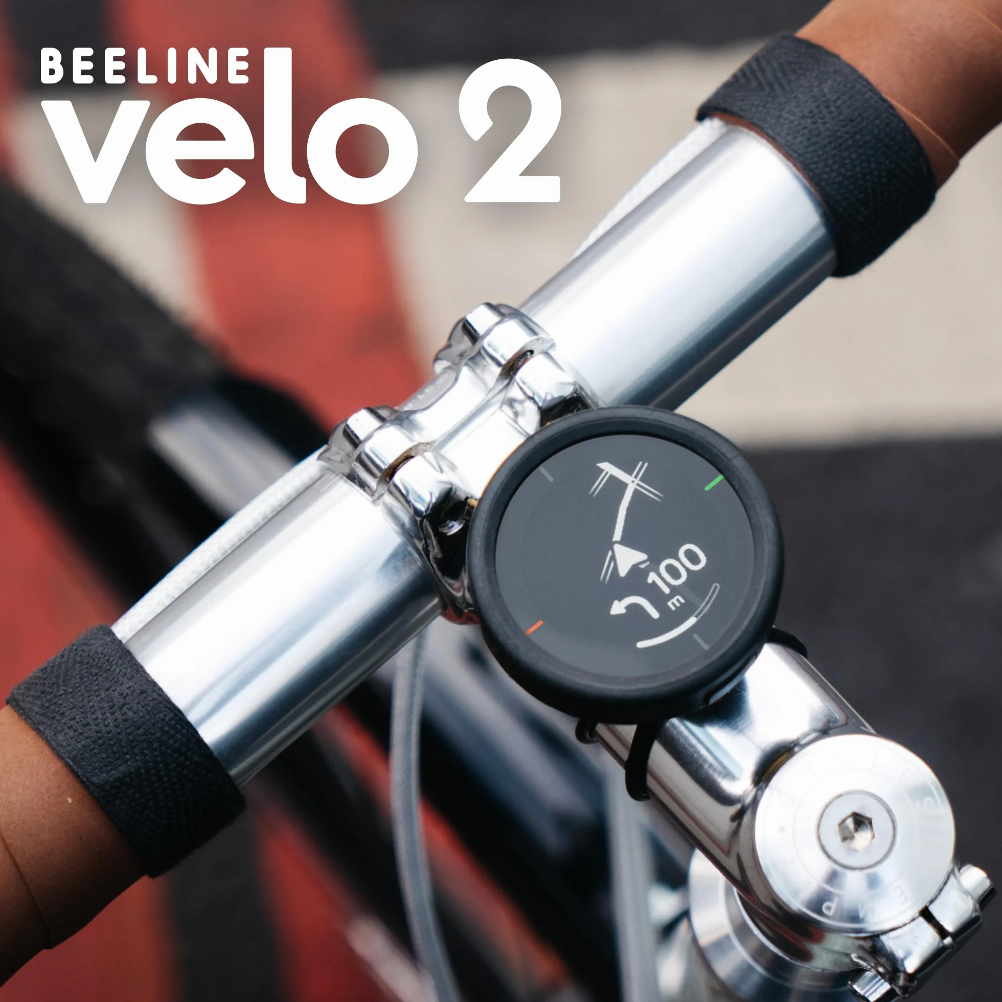 BEELINE Velo 2 Ordinateur GPS Vélo - Carte de Navigation Monde sans Fil I Protection Intempérie I Autonomie +11H I Chargement USB I Navigation Satellite Cyclisme Sangle de Fixation I Compatible Gant