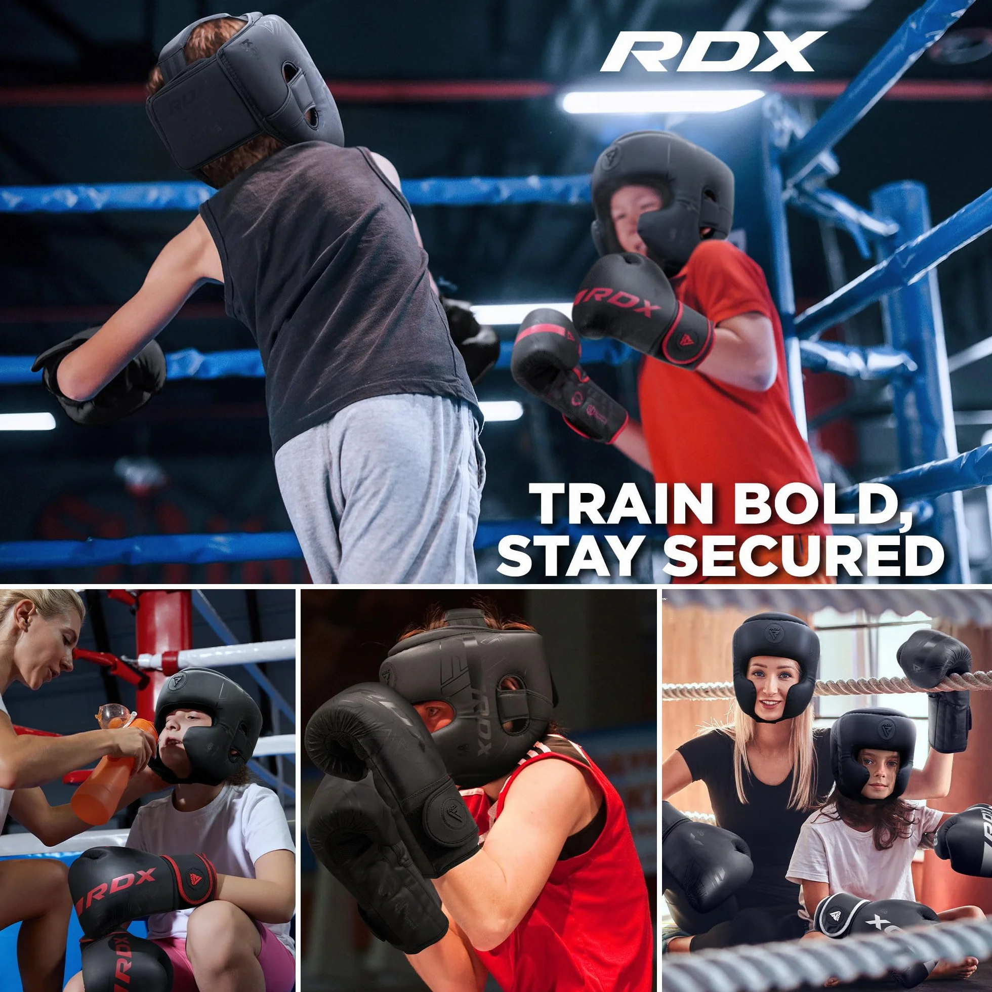 RDX Casque Boxe Enfants MMA Sparring Maya Hide Cuir Protection Tête Muay Thai Kickboxing Karaté
