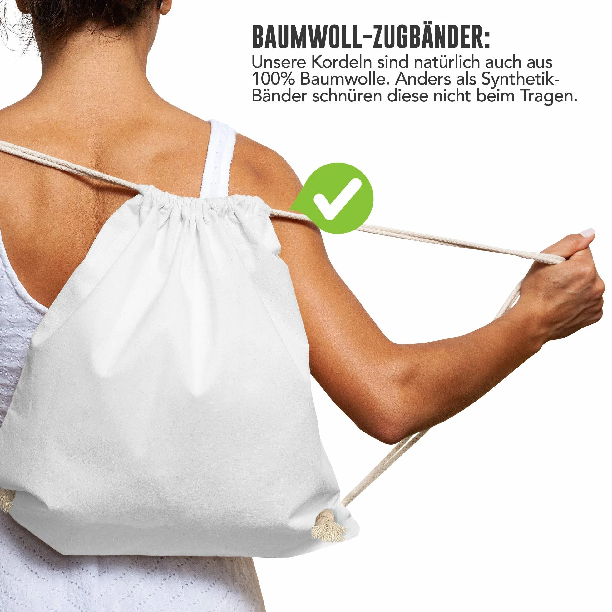 ELES VIDA Lot de 25 Sacs de Gym en Coton Naturel 38 x 42 cm Sac de Sport Sac à Dos en Tissu Sac en Toile Sac en Toile de Jute certifié Oeko-Tex