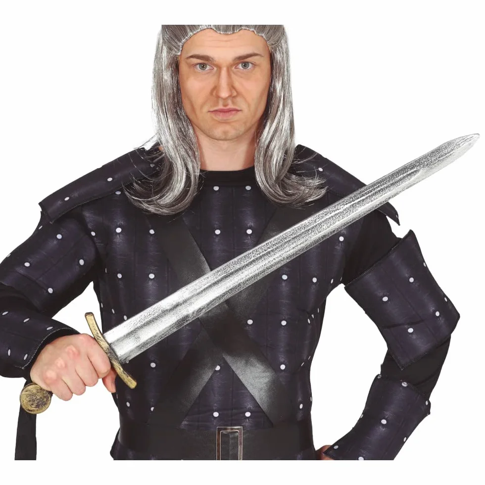 Épée Médiévale Factice 75 cm Argent Or Costume Chevalier Carnaval Halloween