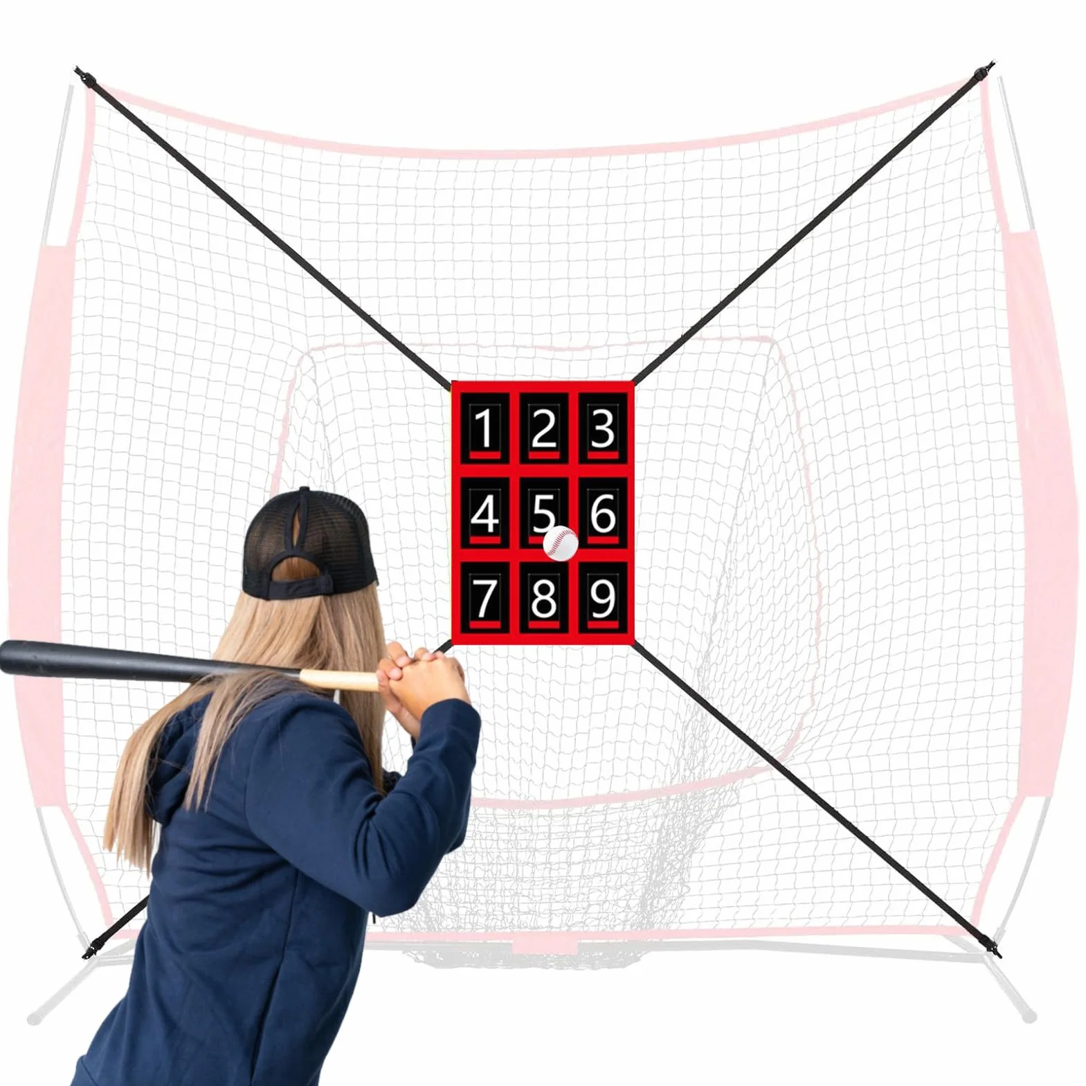 Pitching Net Strike Zone - Target d'entraînement de baseball, aide à la mise en œuvre du softball, cadre de mise au bâton | Le système de précision réglable aiguise les compétences de précision pendan
