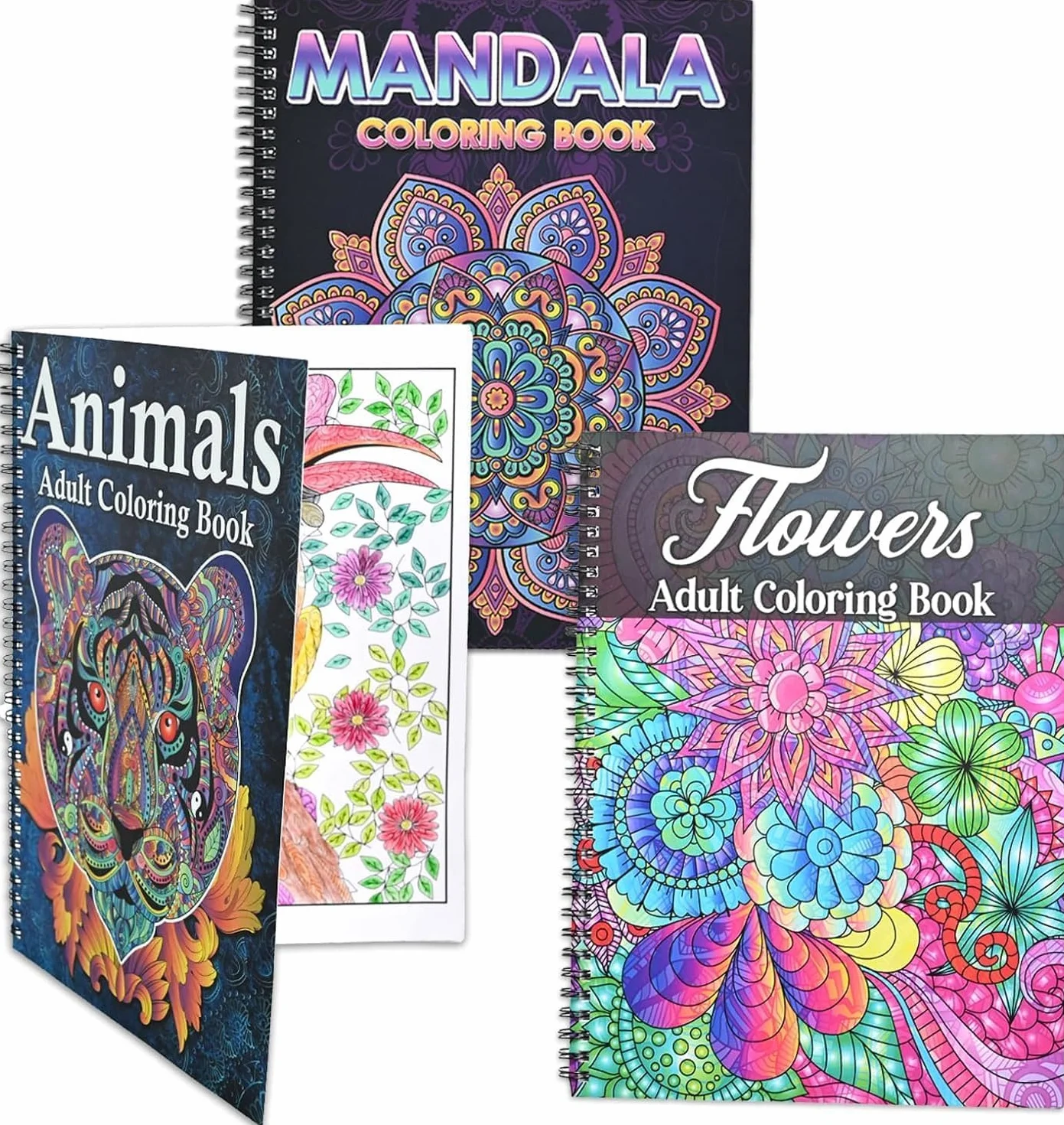 Atoke Lot de 3 Livres de Coloriage pour Adultes Relaxation Anti-Stress