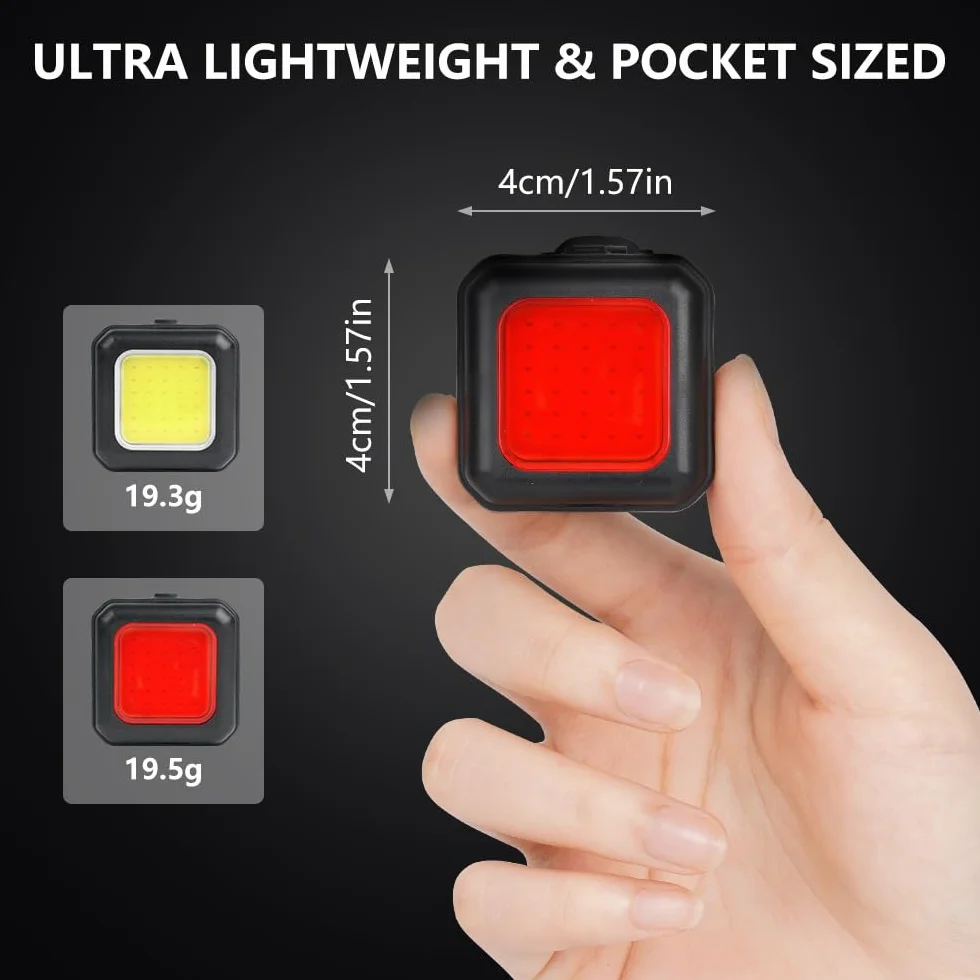 Ainiv Lumiere Velo Avant et Arriere, 3 Modes D'éclairage, Lampe Velo Ultra Slim avec 30 Perles Lumineuses, USB Rechargeable Eclairage Velo pour Cyclysme VTT, VTC, Bicyclette
