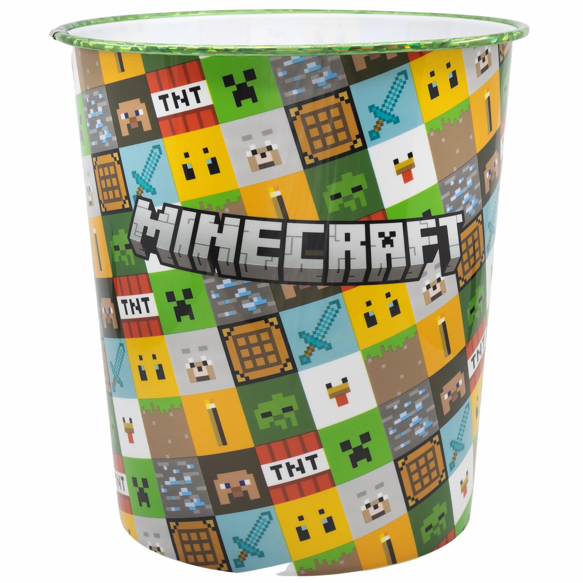 STOR Corbeille à Papier en Plastique Minecraft 9923ml - Poubelle Décorative pour Chambre d'Enfant