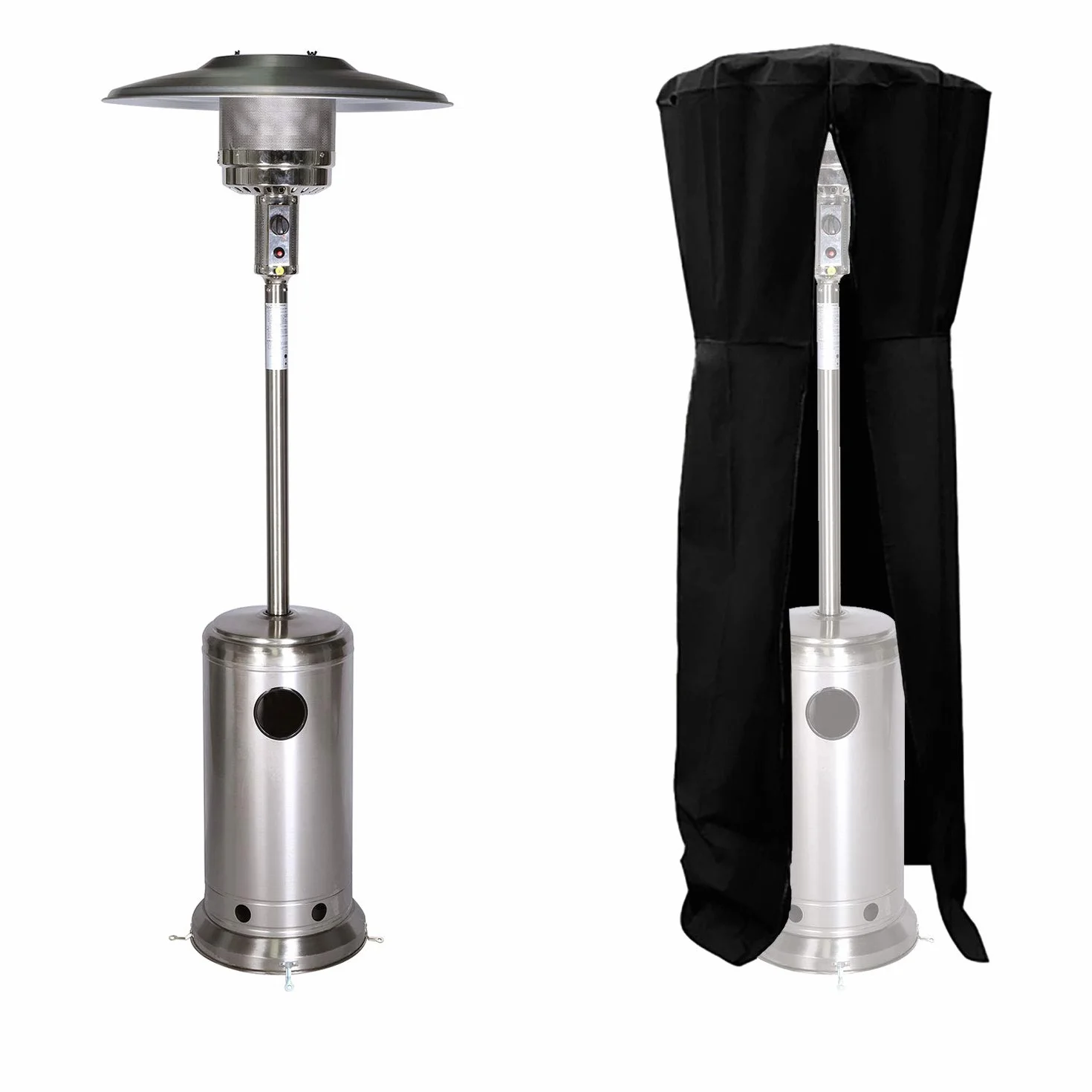 Parasol chauffant OSLO gaz inox avec housse protection