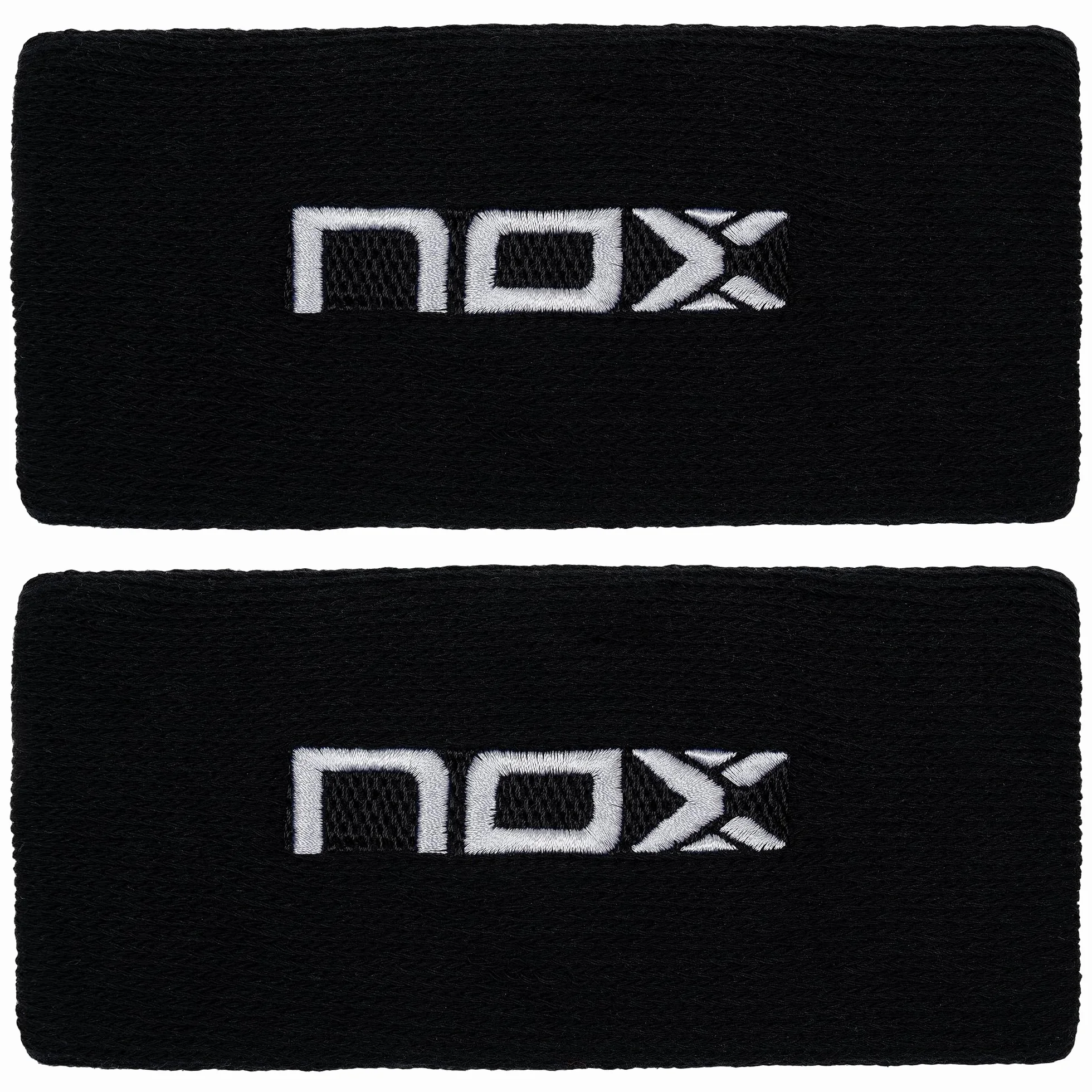 MUÑEQUERA NOX Larga Negra Logo Blanco Blister 2 UDS