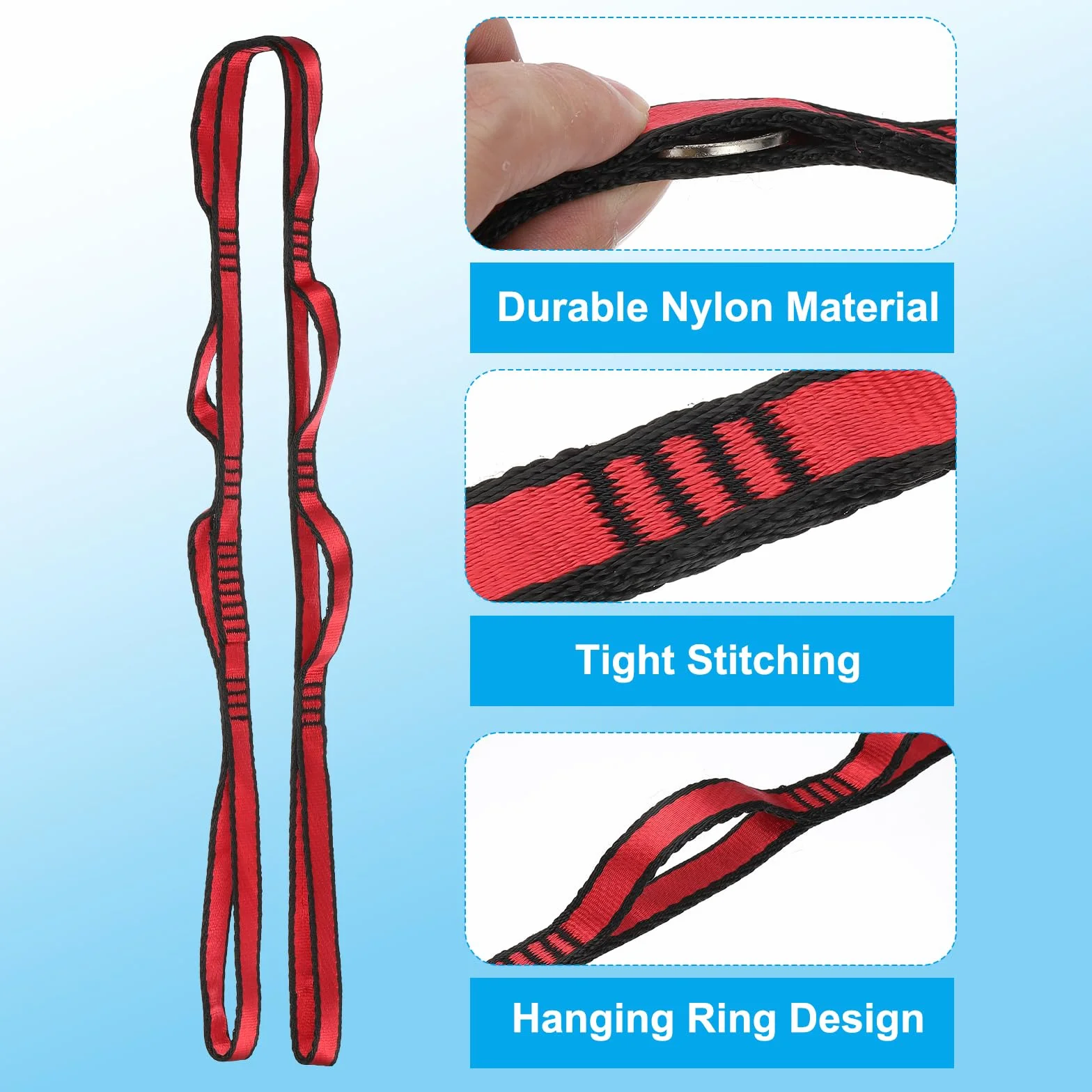 PATIKIL Sangle d'escalade robuste en nylon réglable avec boucles pour hamac de yoga aérien