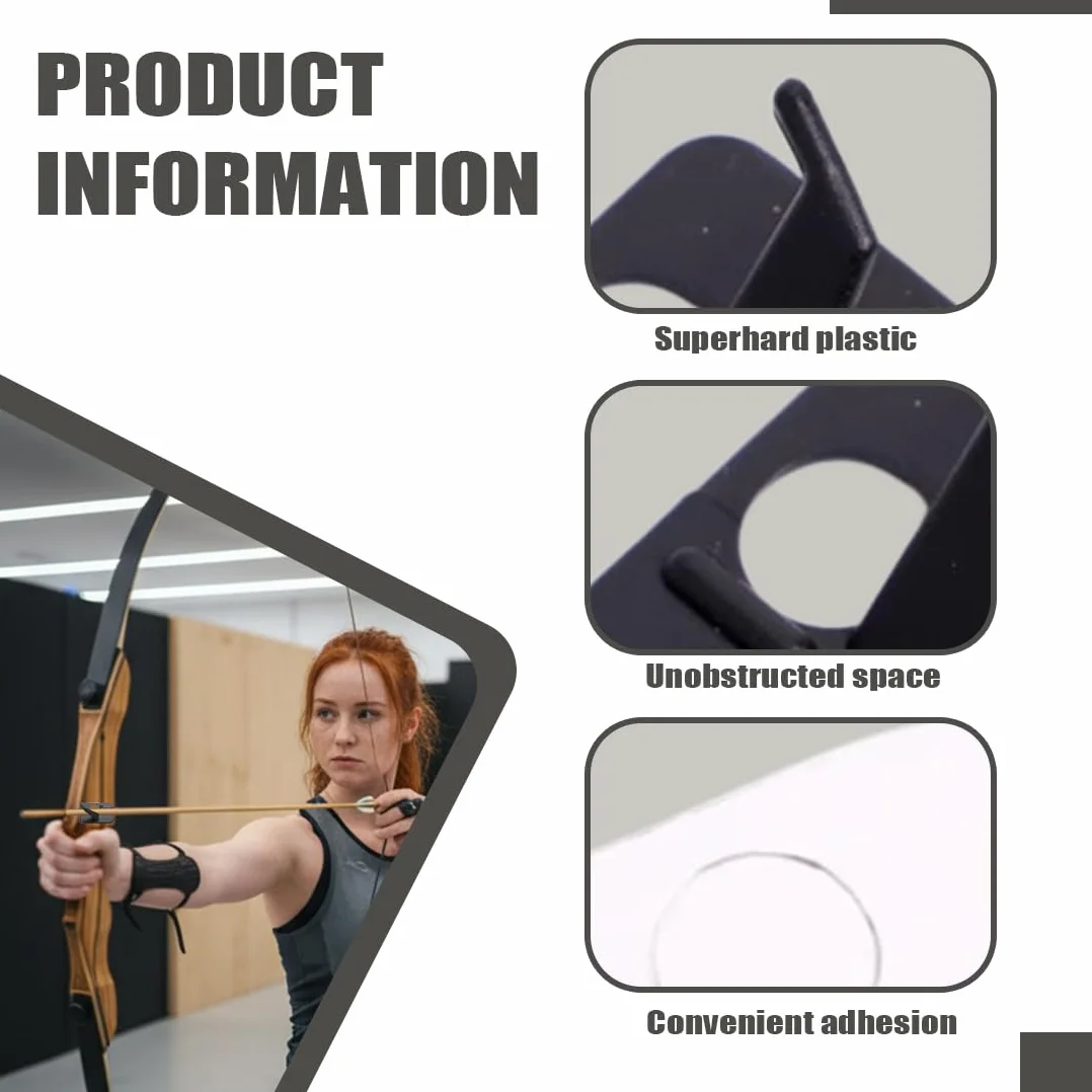 Lot de 6 supports Arc Composé, Flèche Repos,Plastique Adhésif Tir Arc Flèche Support pour Gauche Main Composé Arc Classique Arc