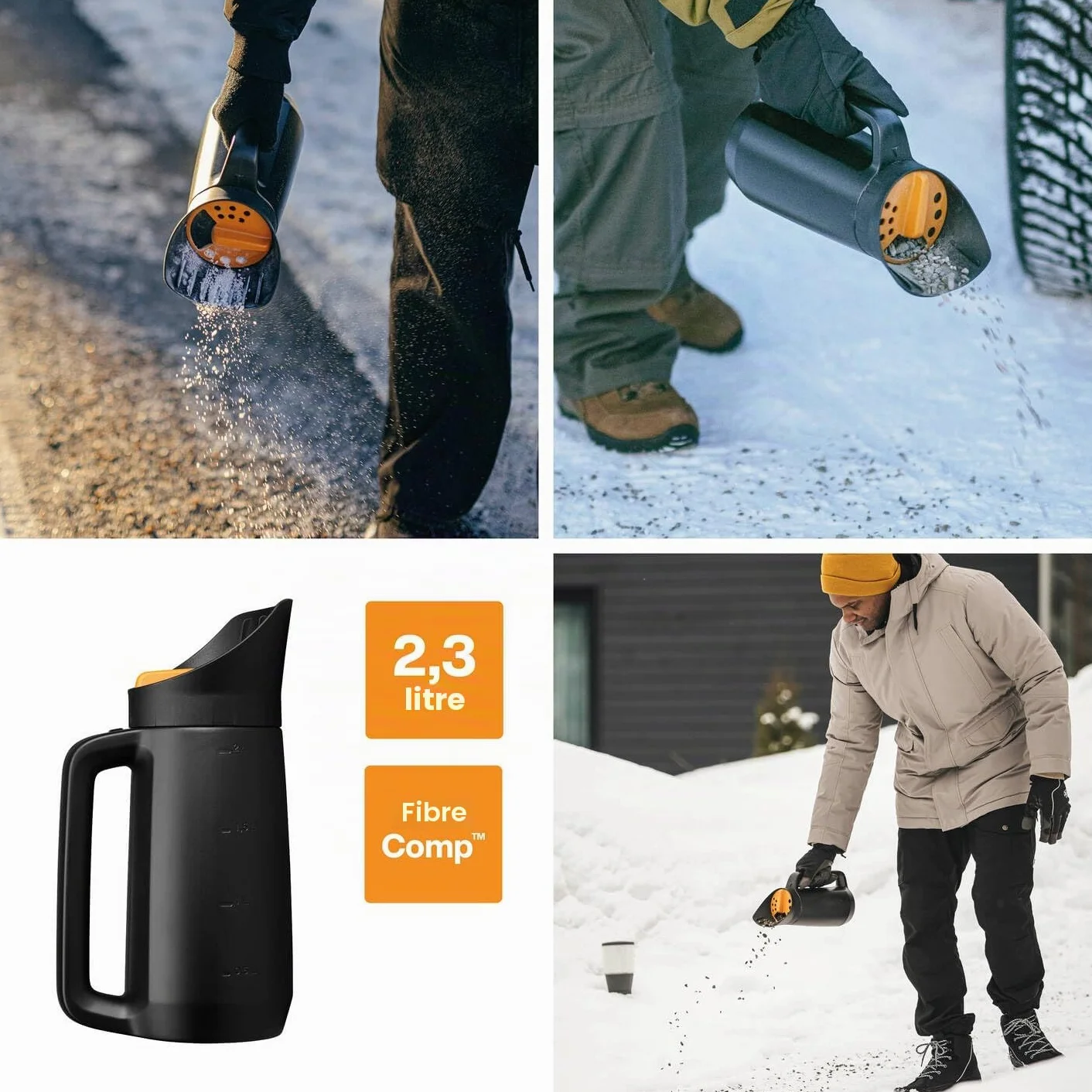 Fiskars Épandeur Solid 30 cm Plastique Renforcé de Fibres de Verre Noir/Orange