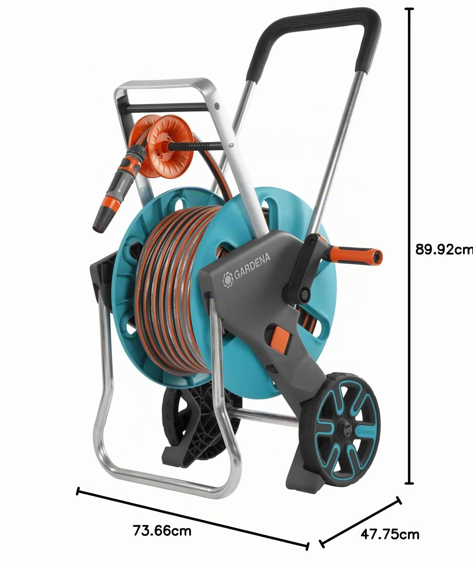 Gardena CleverRoll M Easy dévidoir sur roues 60 m cadre métallique robuste antigoutte