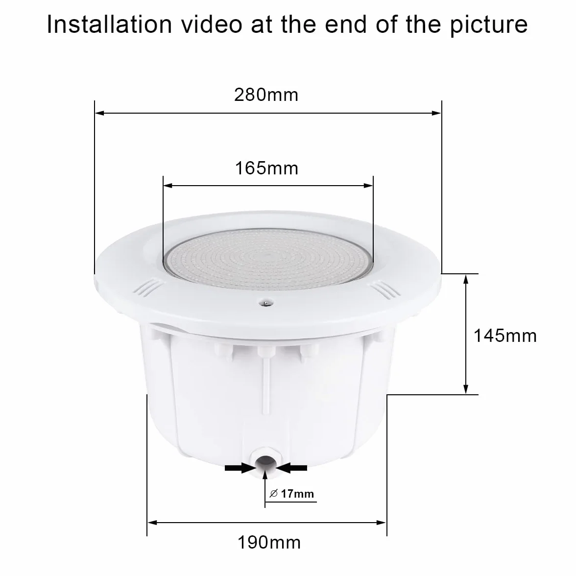 PAR56 Niche Encastrable LED Piscine Cadre de Montage waterproof pour Piscines Béton Joint O-ring Accessoires éclairage câble 2 m