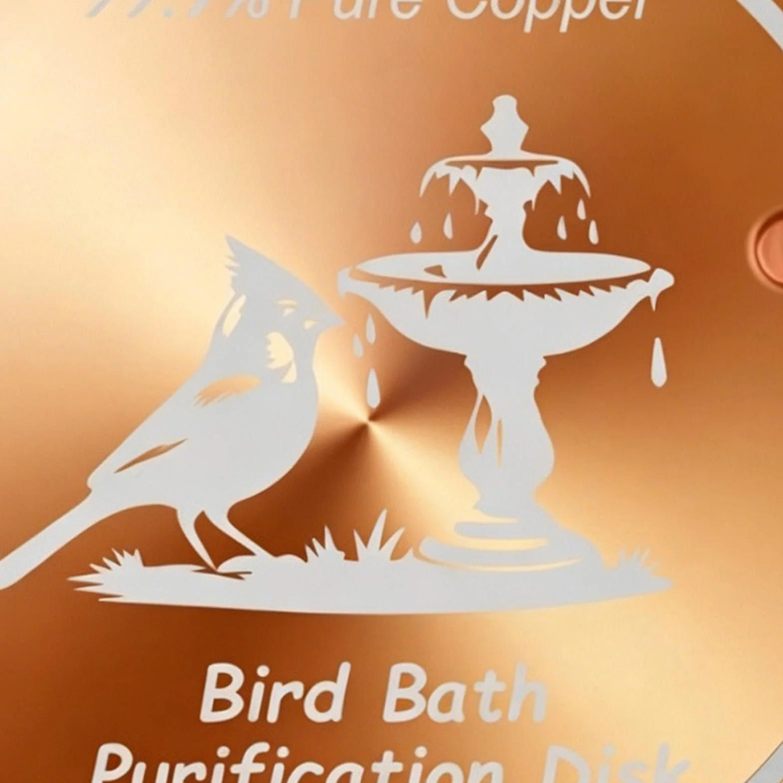 Cuivre pour Bain d'Oiseaux, Accessoires Jardin Nettoyage Naturel - Purification d'Eau