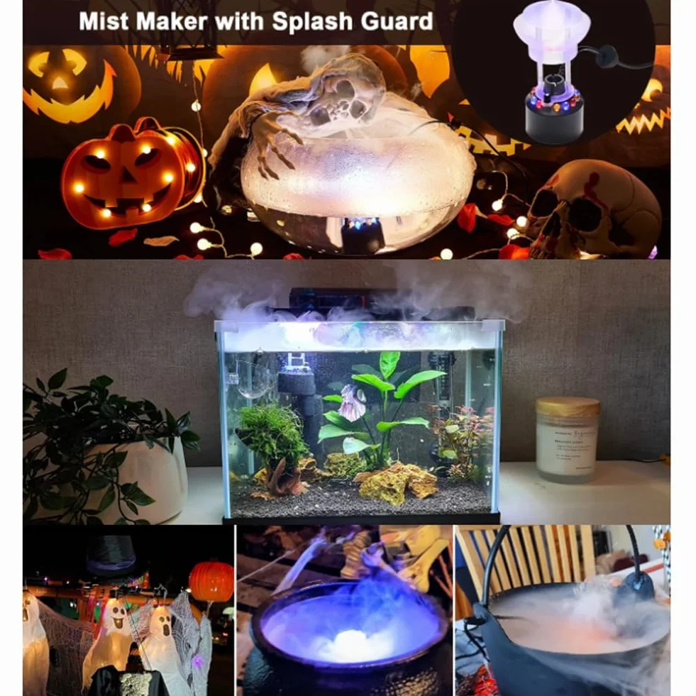 Monsieur Fogger Mist Maker 12 LED Machine à Brouillard Ultrasons avec Splash Guard Prise UE