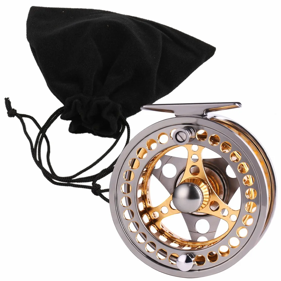 Sougayilang Moulinet de pêche à la Mouche Grand Arbre 2 + 1 BB avec Corps en Alliage d'aluminium usiné CNC et Bobine dans Les Tailles 5/6, 7/8