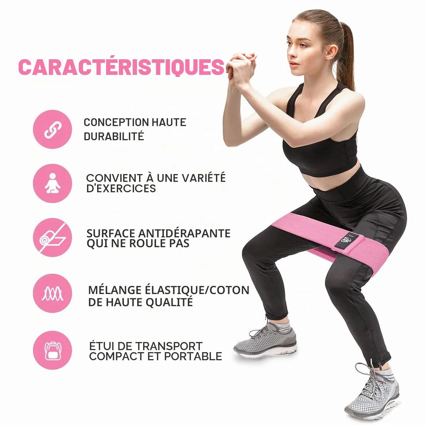 CFX Elastique Musculation, [Lot de 3] Bande de Resistance 3 Niveaux de Force, Physique Musculation, Pilates Yoga, avec Sac de Rangement