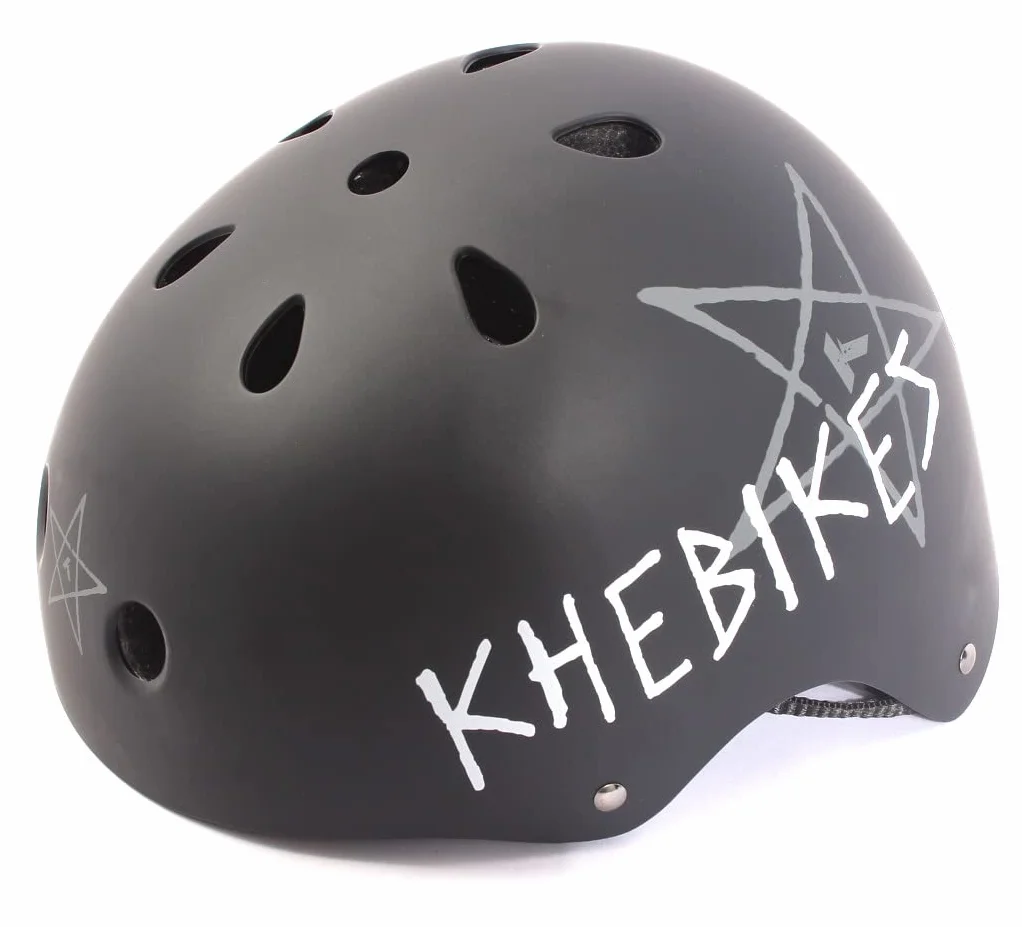 KHE Pro BMX Freestyle Casque Enfants Skate Scooter Mat Noir Taille S 48-54cm