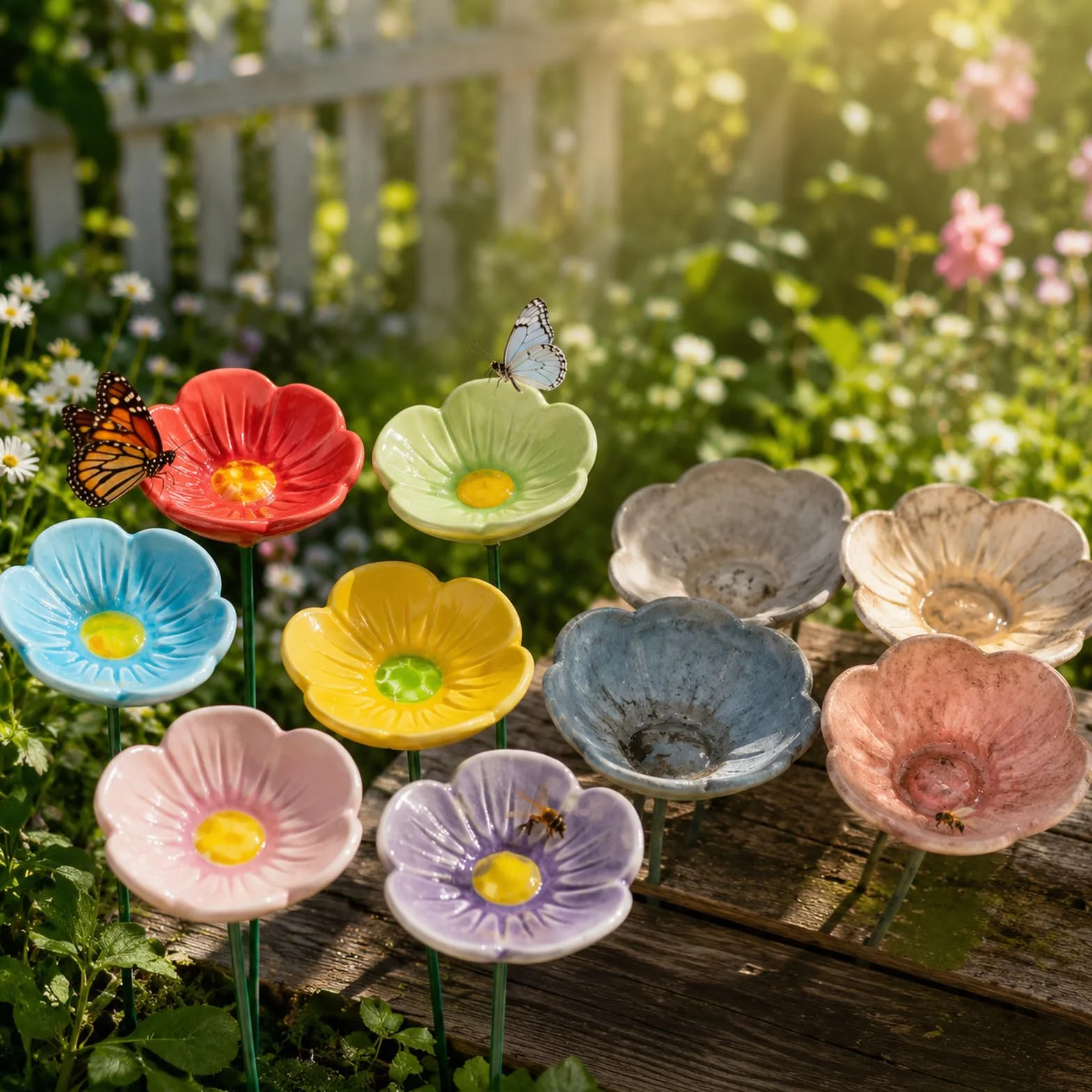 Abreuvoirs à abeilles en céramique lot de 6 - Abreuvoir à insectes pour jardin avec prise