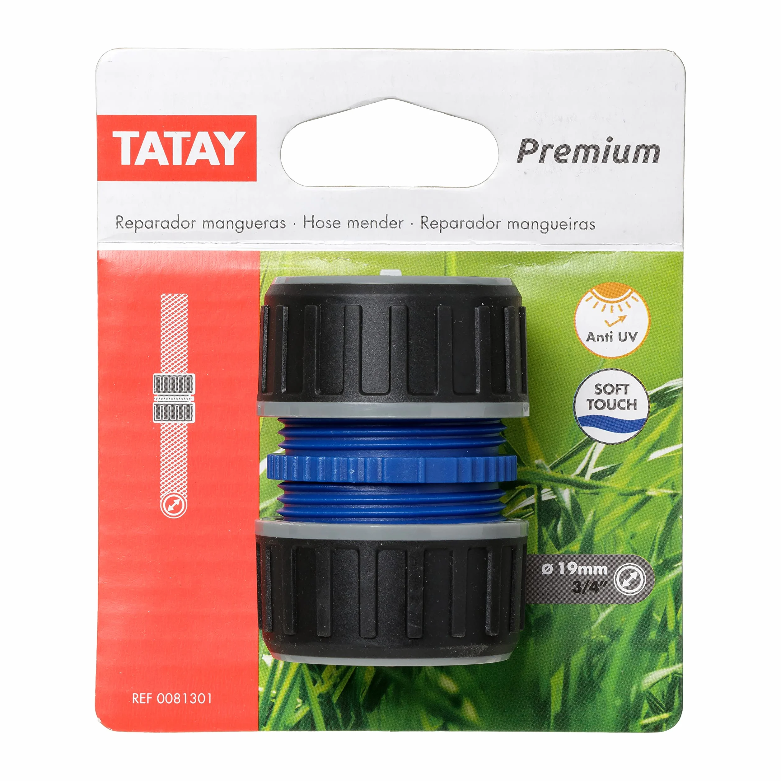 TATAY 3/4" (19mm) Tuyau Adaptateur Premium, Protection solaire, Gris - Noir