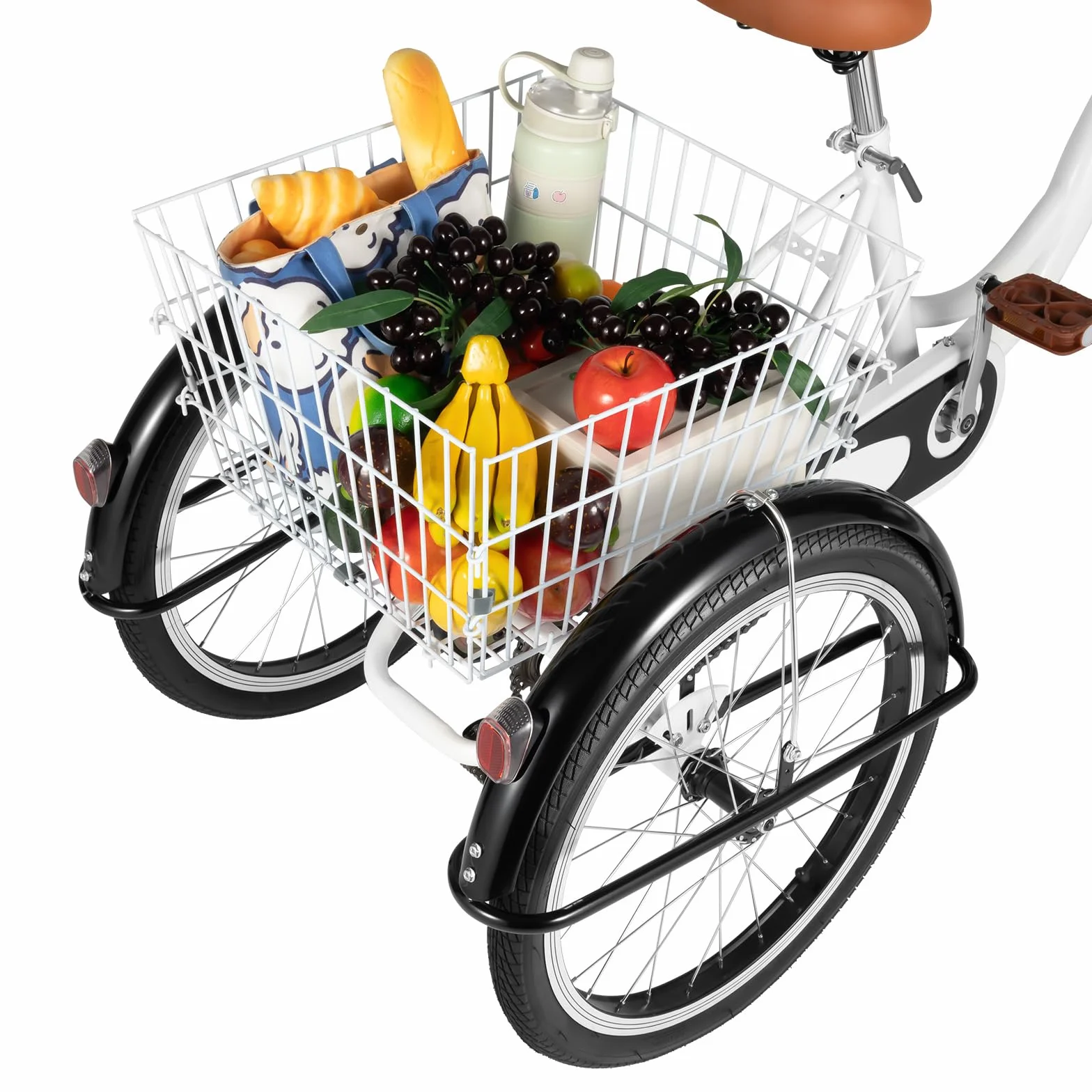 Tricycle de 20 Pouces pour Adultes et Personnes Âgées, vélo Adulte, Velo de Ville, Vélo à Trois Roues de Ville et de Loisirs avec Panier à Provisions