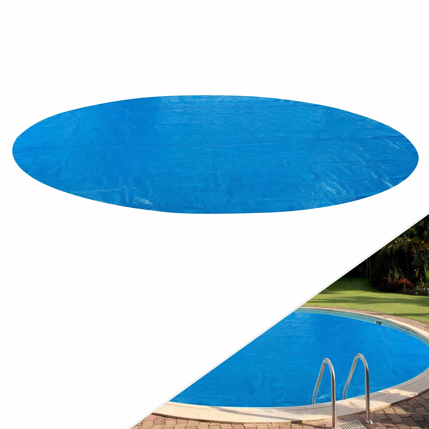 Arebos Couverture Solaire à Bulles pour Piscine Ronde 3,6 m 400 µ Polyethylen