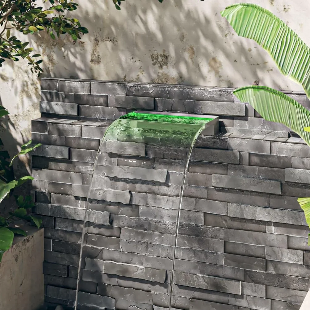vidaXL Déversoir Cascade LED Fontaine Piscine Inox 45 cm RVB