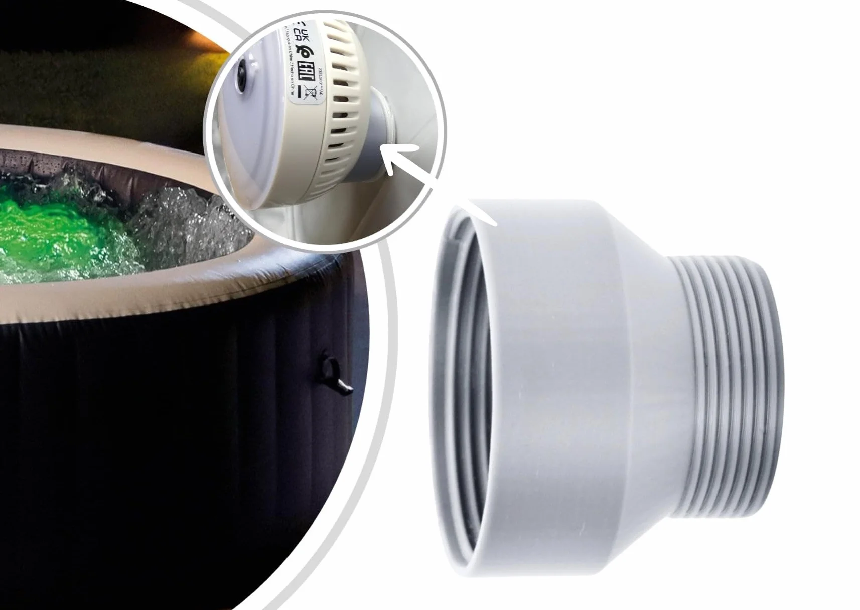 Adaptateur Convertisseur Lumière Led Compatible Intex Wave Spa Canadian Spa Grand Rapids Portable