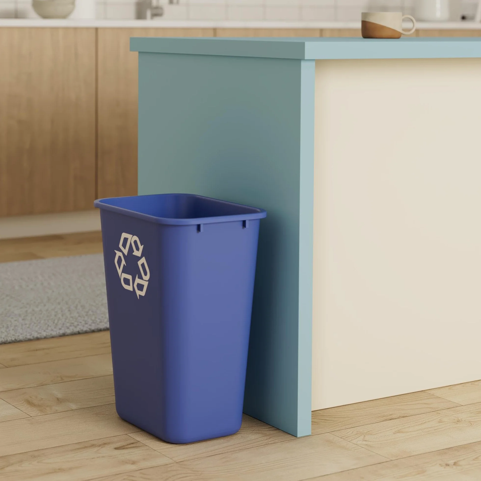 Rubbermaid Commercial Products Couvercle en Polypropylène Untouchable pour Poubelle de Taille Moyenne, Noir, Paquet de 6