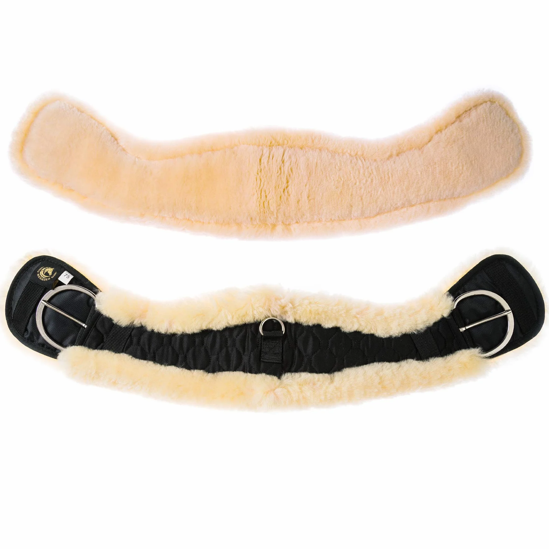 Sangle de selle Western en laine d'agneau de qualité - Forme anatomique concave pour une meilleure adhérence - Couleur : naturel, noir, marron, anthracite