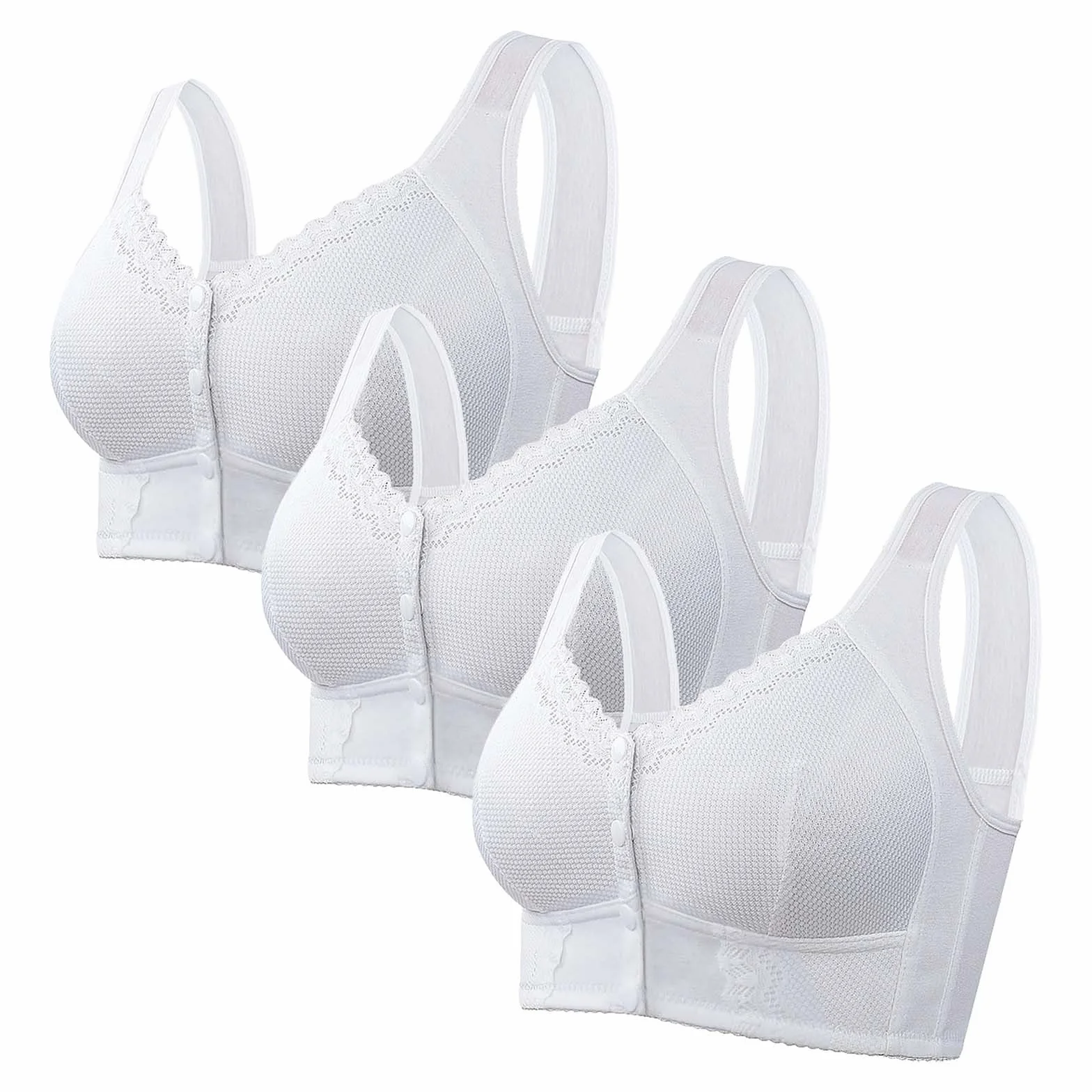 Soutien-Gorge Respirant à Fermeture Frontale sans Armatures pour Femmes Âgées