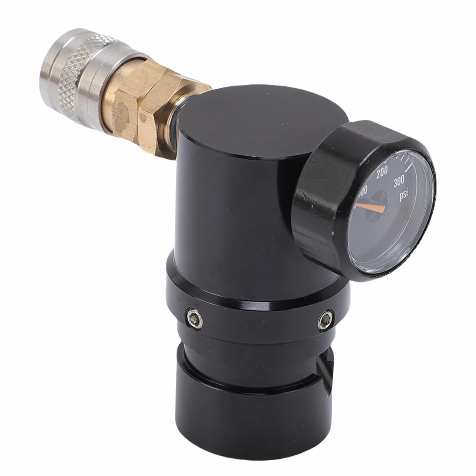 Mini Régulateur de CO2, Compact en Alliage d'aluminium Réglable pour Réservoirs HPA, 20psi à 200psi pour Airsoft et Paintball