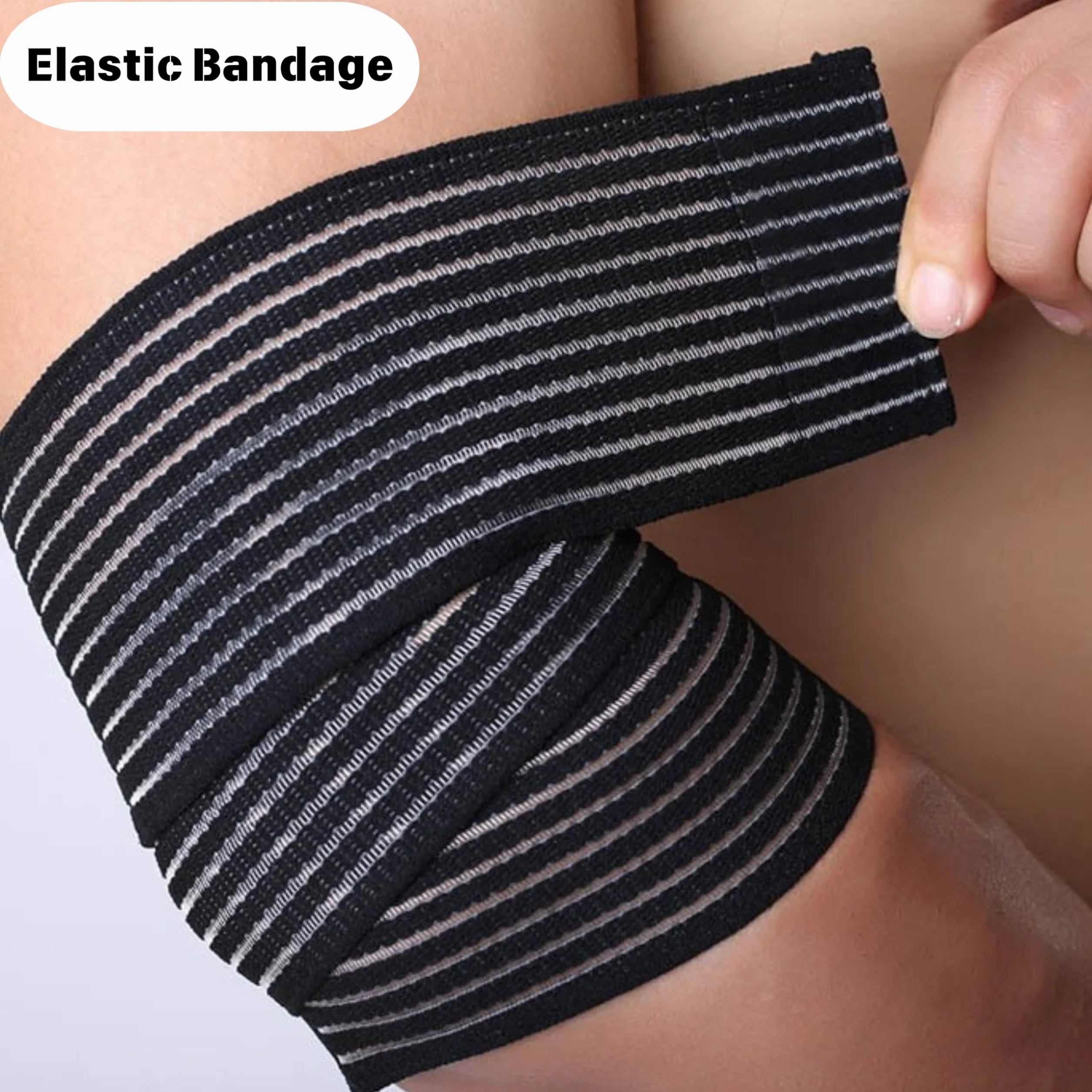 Générique 2 pièces de 200 cm de Bandage pour cuisse, bande adhésive à haute élasticité, bandage de compression pour sport de force, genou, jambe, bande de fixation pour bras, coude, mollet, main