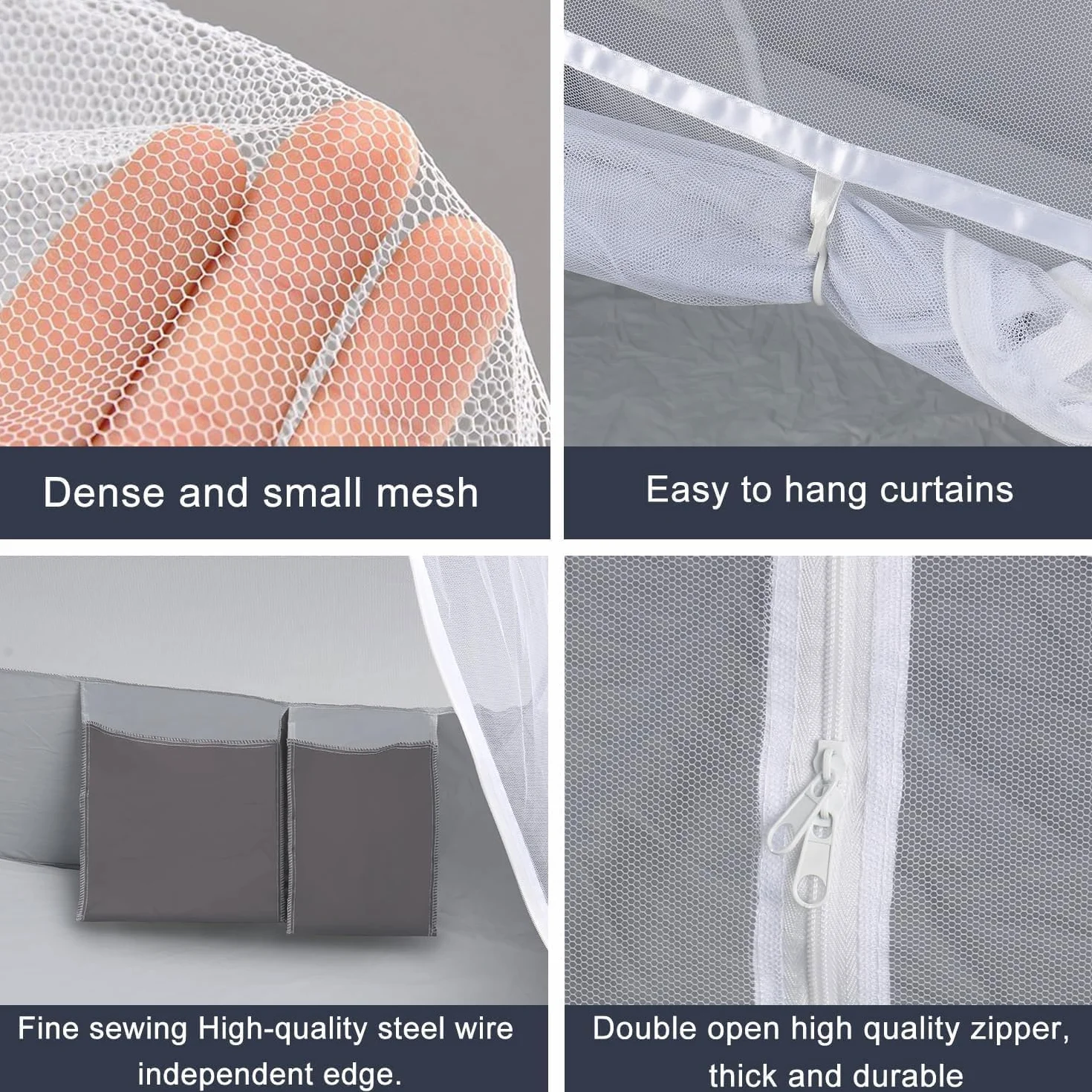 Moustiquaire pour lit déployable, 180 cm x 200 cm, moustiquaire pour lit, moustiquaire portable, pour voyages, pliable, pour chambre, extérieur