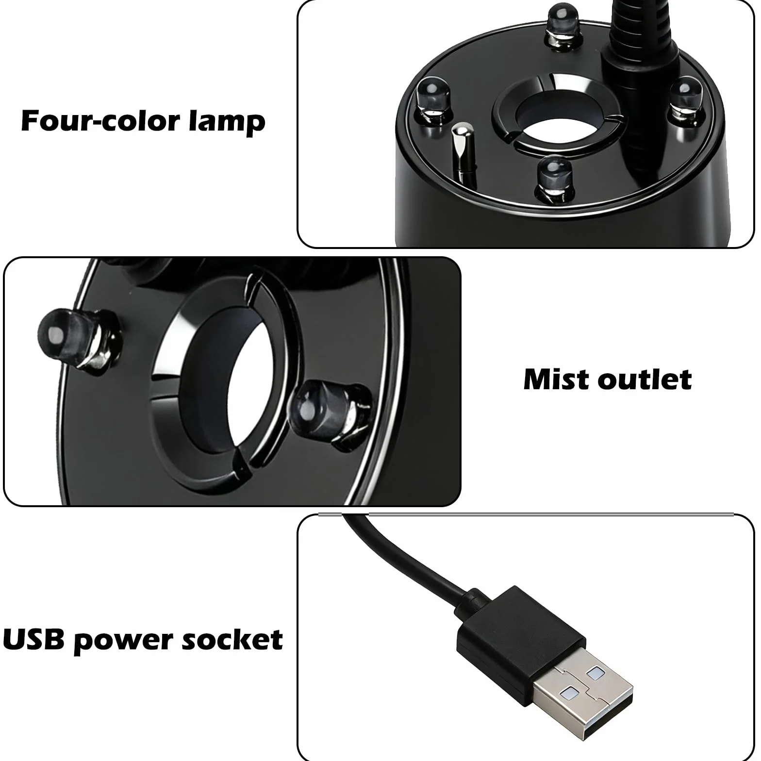HENGBIRD Brumisateur à Ultrasons LED USB avec Protection Contre Le Manque d'eau pour Fontaine d'étang