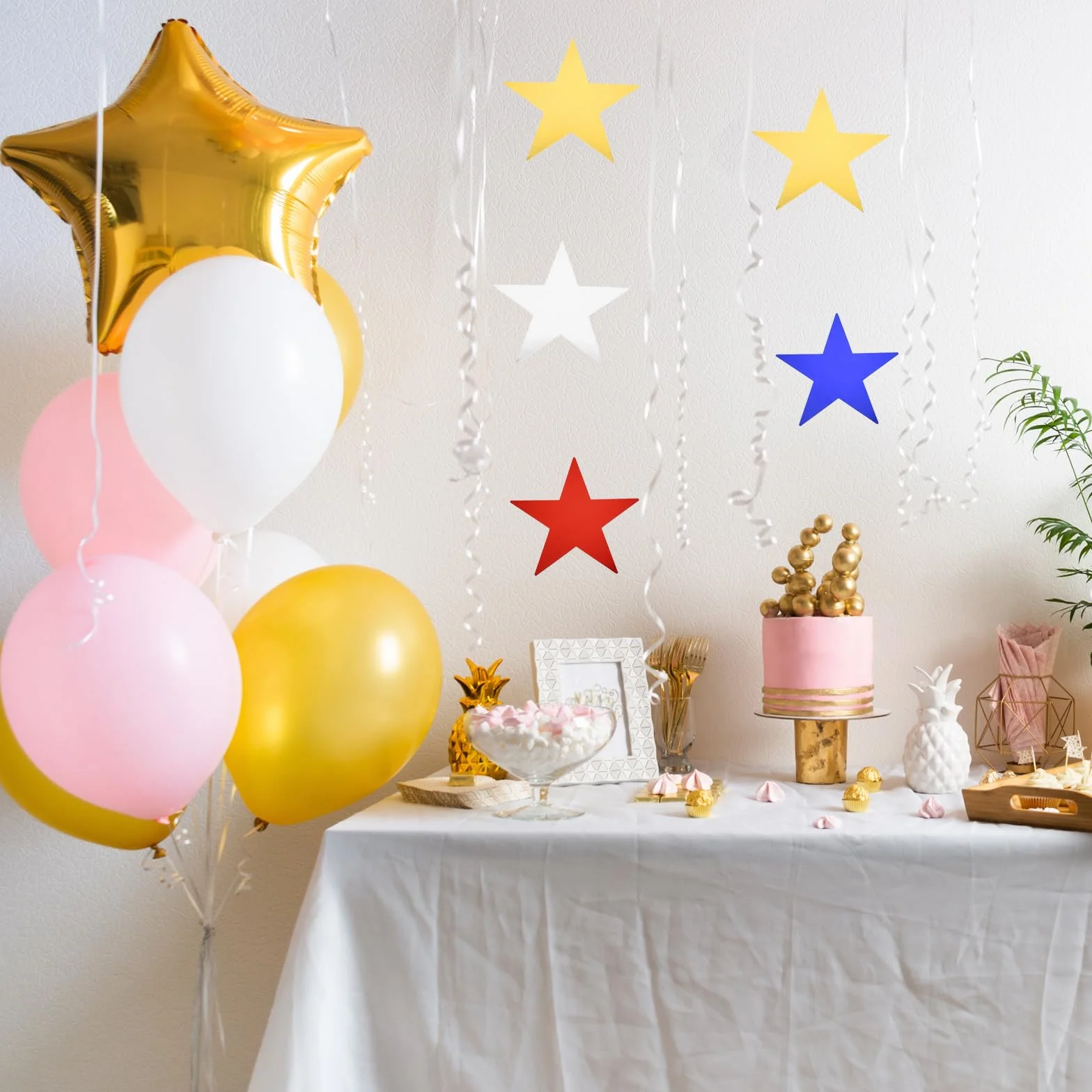 Étoiles Découpées en Papier Imprimé Double 6 Pouce Décoration en Carton 36 Pièces