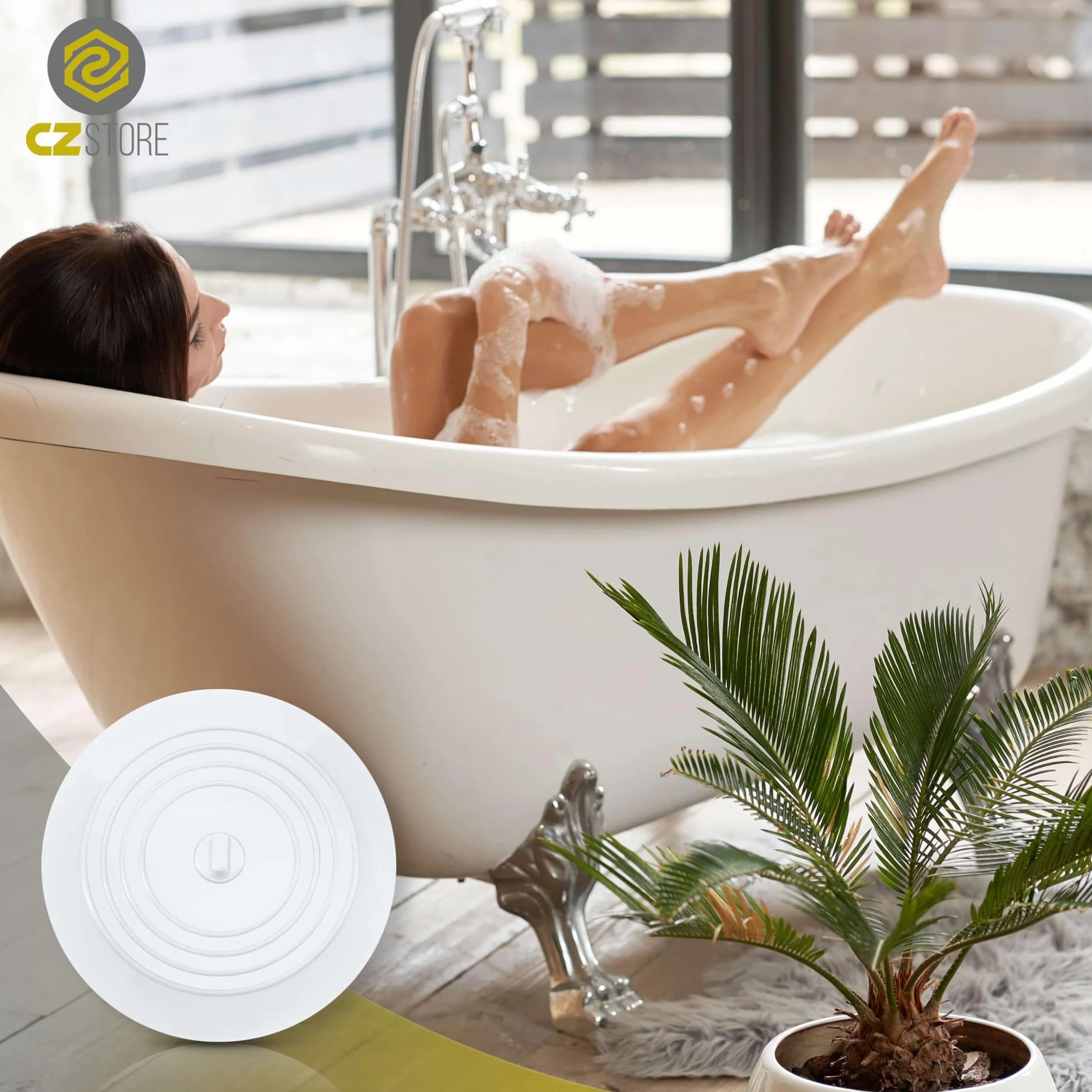 Bouchon Baignoire Silicone 15,2 CM - Bouchon Evier Cuisine Lavabo Salle de Bains