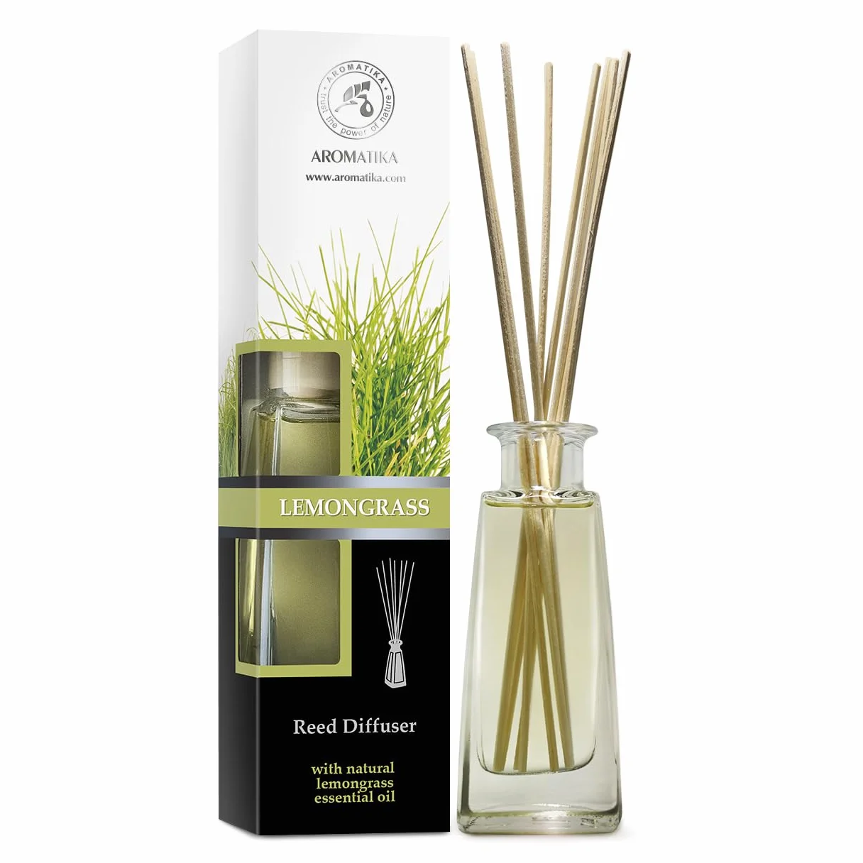 Diffuseur de Parfum Citronnelle 100ml - Huile Essentielle Naturelle - Reed Diffuser Lemongrass